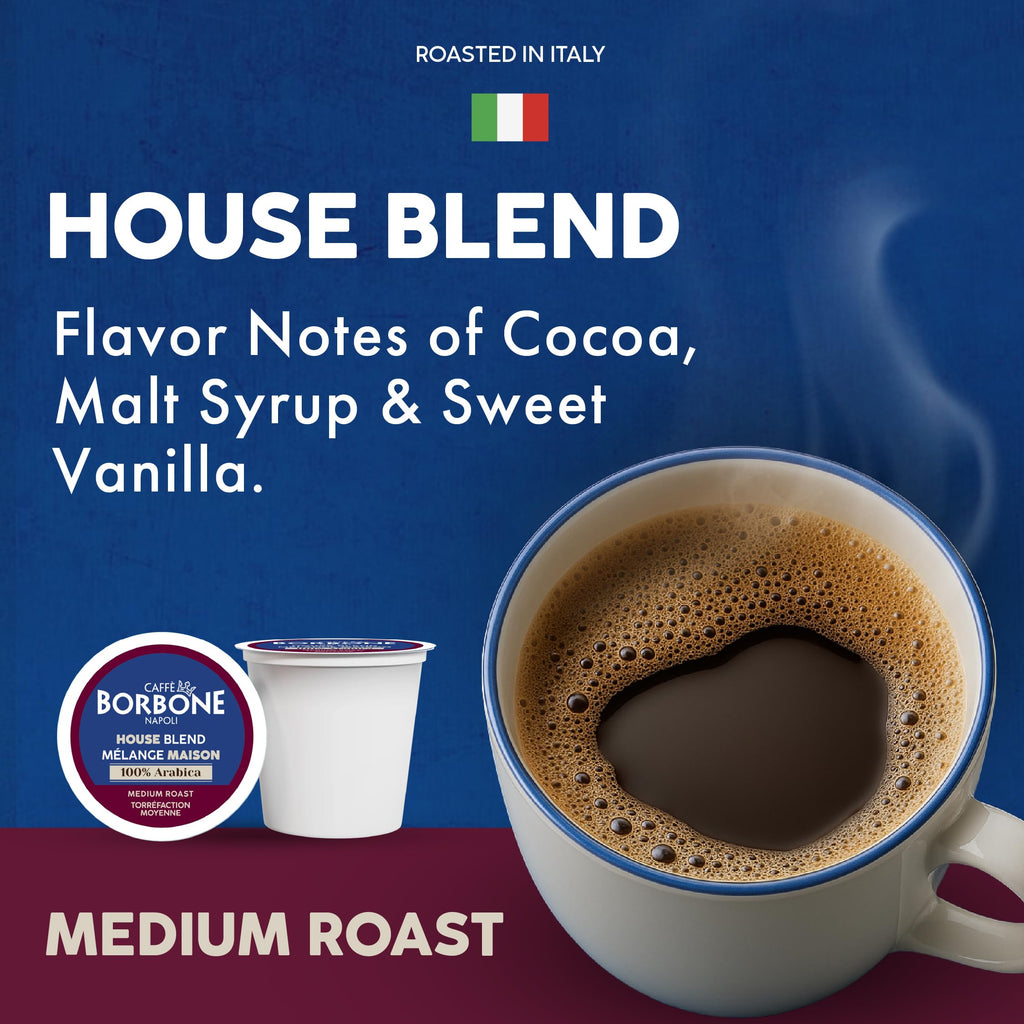 Caffè Borbone Italian Roast Coffee (60 Count) – Medium Dark Roast, Arabica & Robusta Blend, Roasted in Italy for a Bold, Smooth Taste – Single Serve Coffee Pods Compatible with K-Cup Brewers