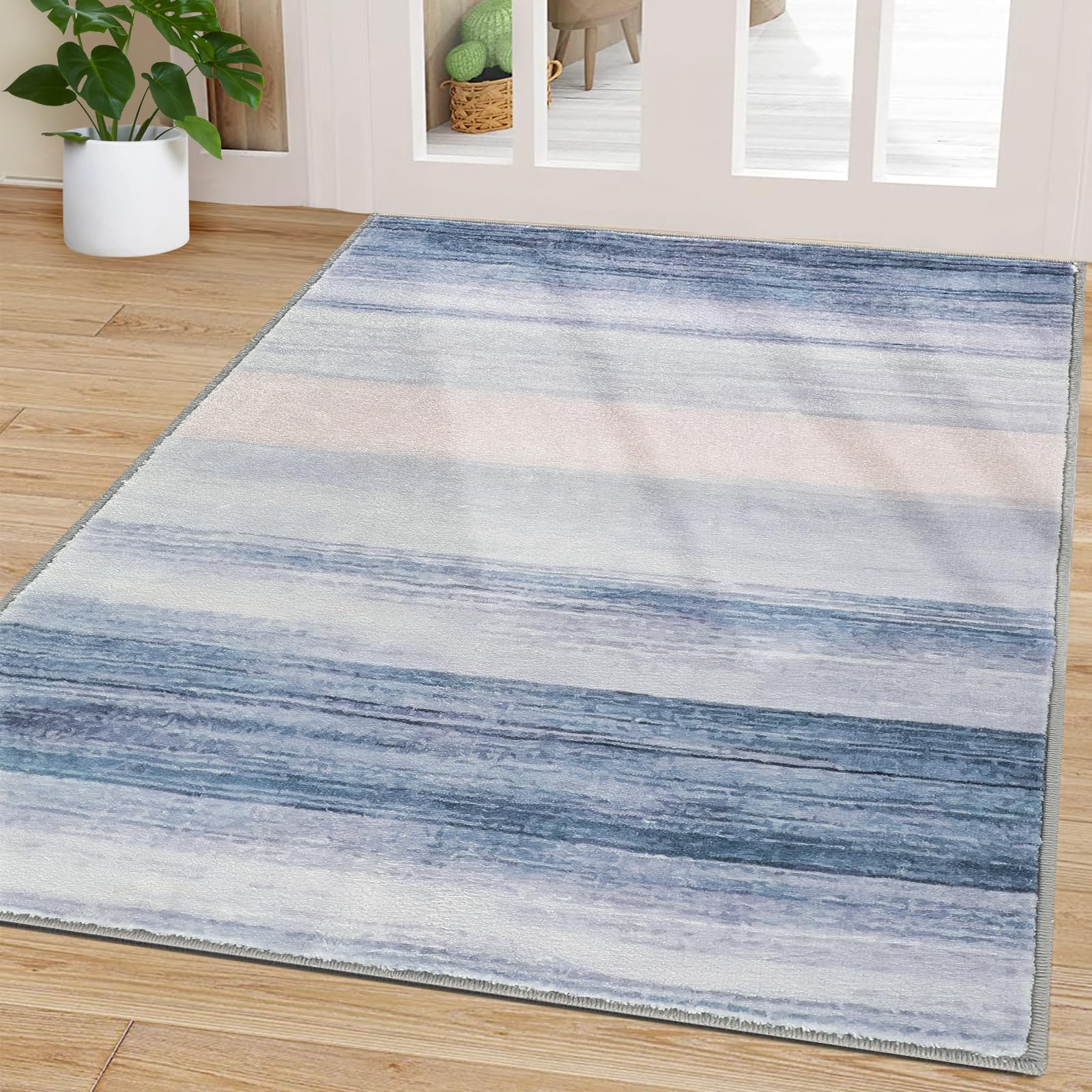 CRISTGEE Door Mat, Front Indoor Door Mat Faux Wool Non-Slip Entryway Rug Absorbent Abstract Throw Rug for Indoor Entrance Hallway Laundry Room, High Traffic Areas, 20X32 Inches, Gray Washable