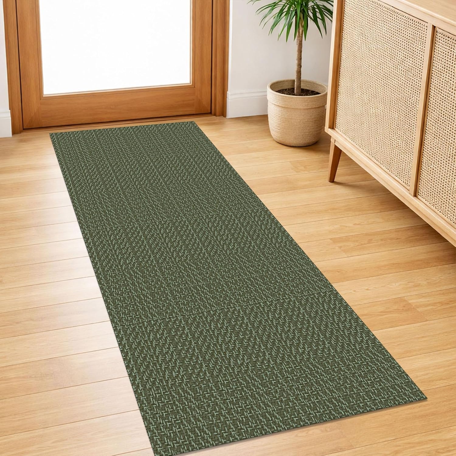 IOHOUZE Small Area Rug 2x3 Washable Woven Rugs for Entryway Non Slip Rubber Backed Kitchen Rugs Indoor Outdoor Doormat Throw Rug Floor Carpet for Entrance Front Door, Orange/Tan/Brown