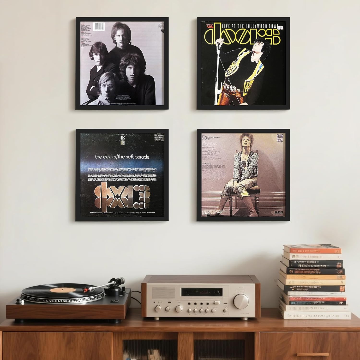 upsimples 12.5x12.5 Record Frame, Vinyl Frames for 12inch Album Cover, Wall Display for Home Decor, Black, 4 Pack