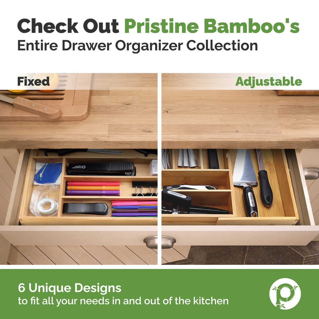 Silverware Organizer - Expandable Kitchen Drawer Organizer - Adjustable Kitchen Drawer Organizer for Utensils, Expandable to 22 Inches Wide, 10 Compartments, Silverware Tray for Drawer