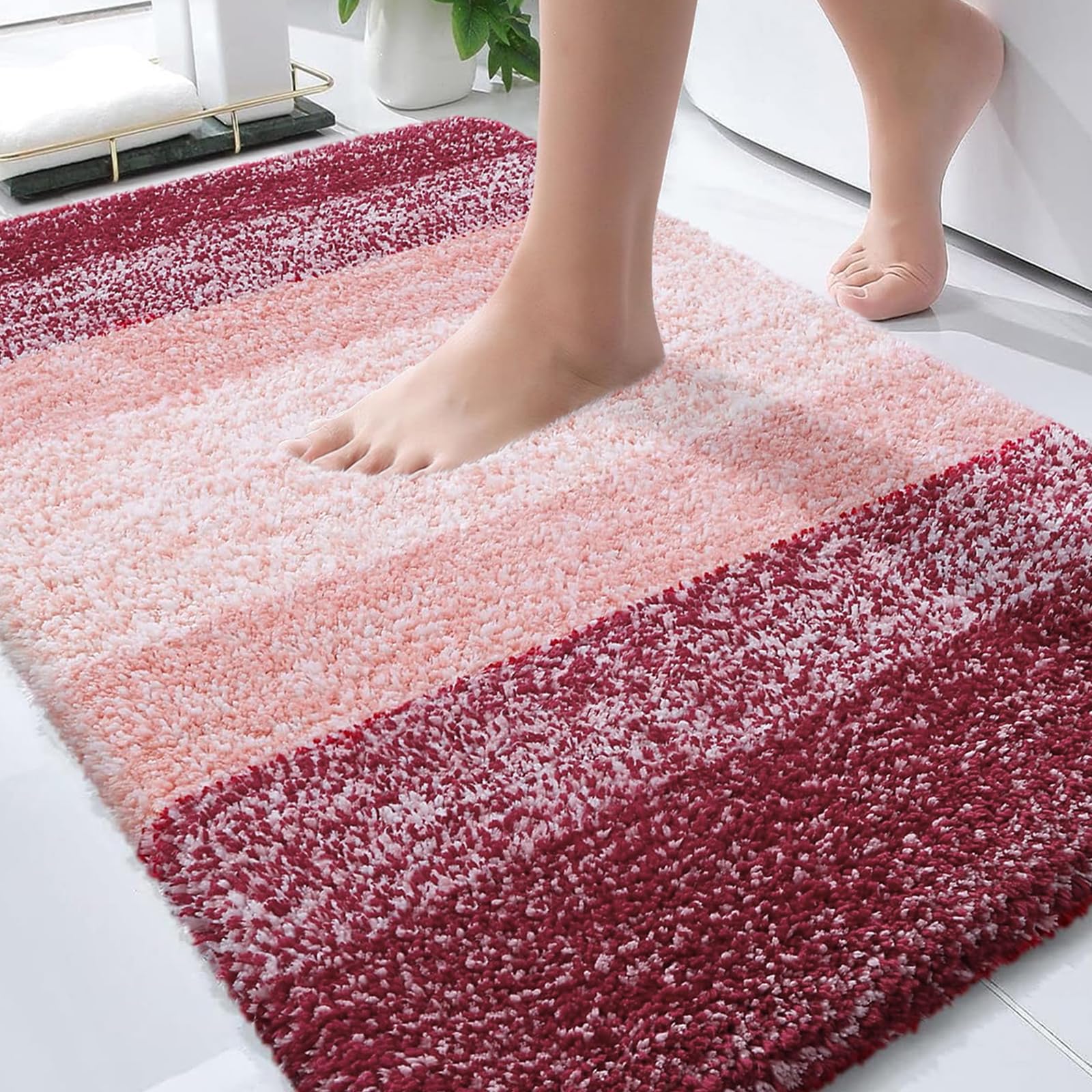 OLANLY Bathroom Rugs Mat 30x20, Extra Soft Absorbent Microfiber Bath Rugs, Rubber Backing, Quick Dry, Machine Washable Bath Mats for Bathroom Floor, Tub and Shower, Home Decor Accessories, Grey