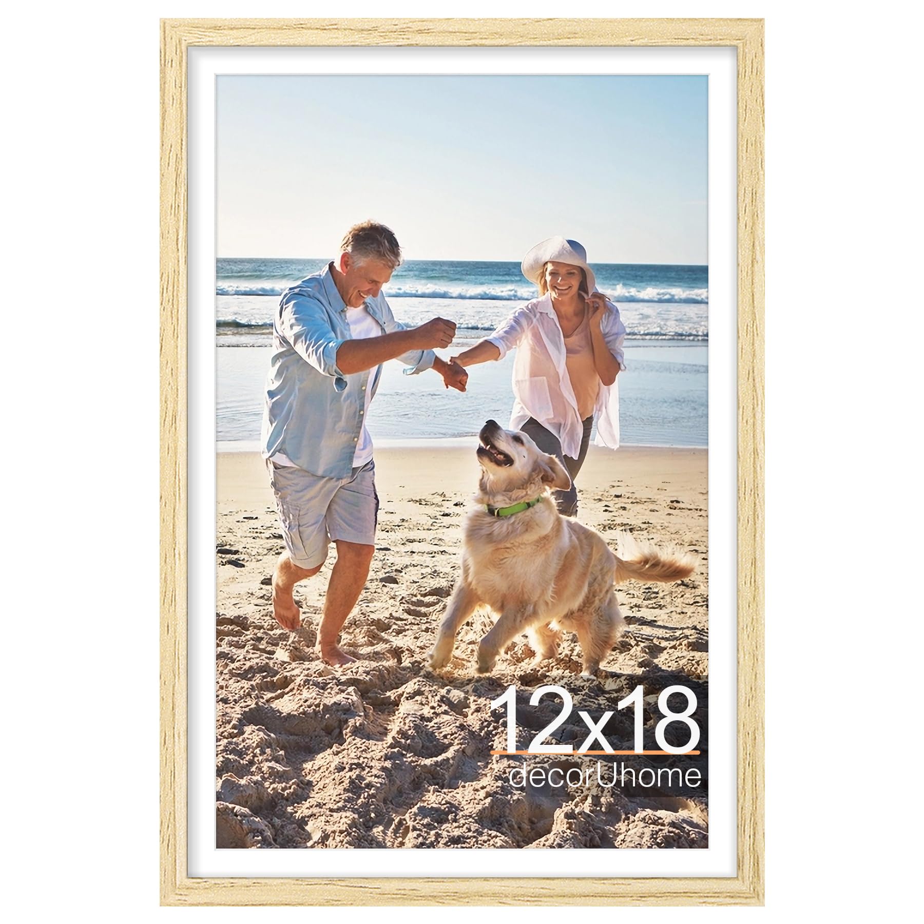 decorUhome 8x10 Picture Frame, Display Pictures 5x7 with Mat or 8x10 without Mat, Wall & Tabletop Display Photo Frame, Black, 1 Pack