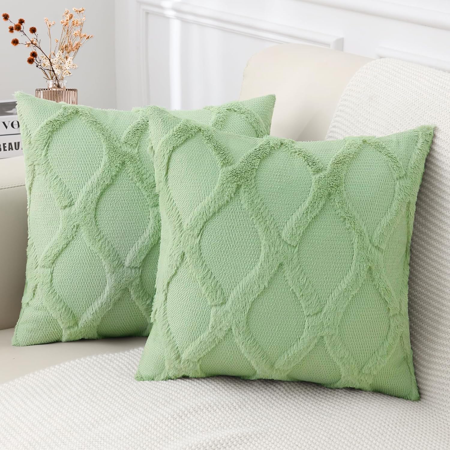 Faux Fur Throw Pillow Covers