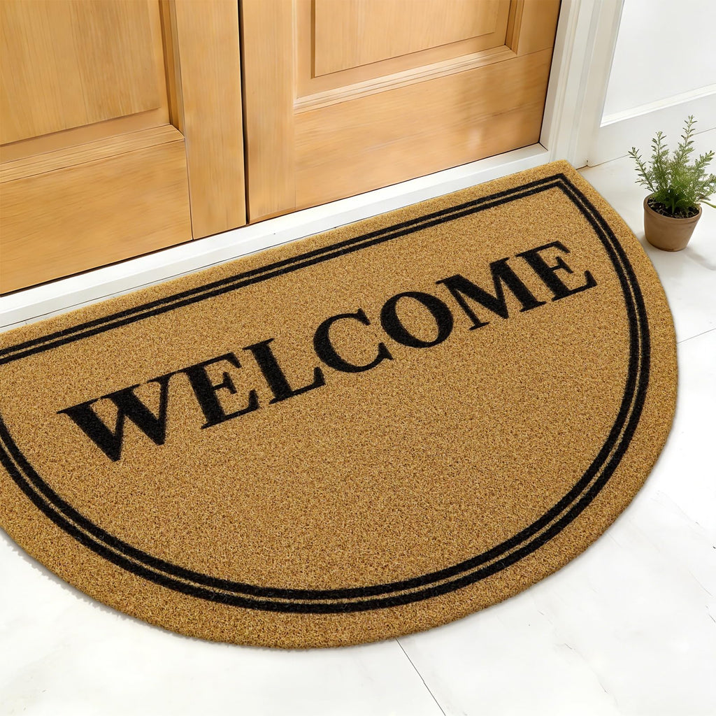 OLANLY Front Door Mat, Low Profile Doormat, Stain and Fade Resistant, Easy to Clean, for Indoor and Outdoor Entrances, Patio Porch or Entryway, Brown (30x17 Inch, Home Sweet Home)