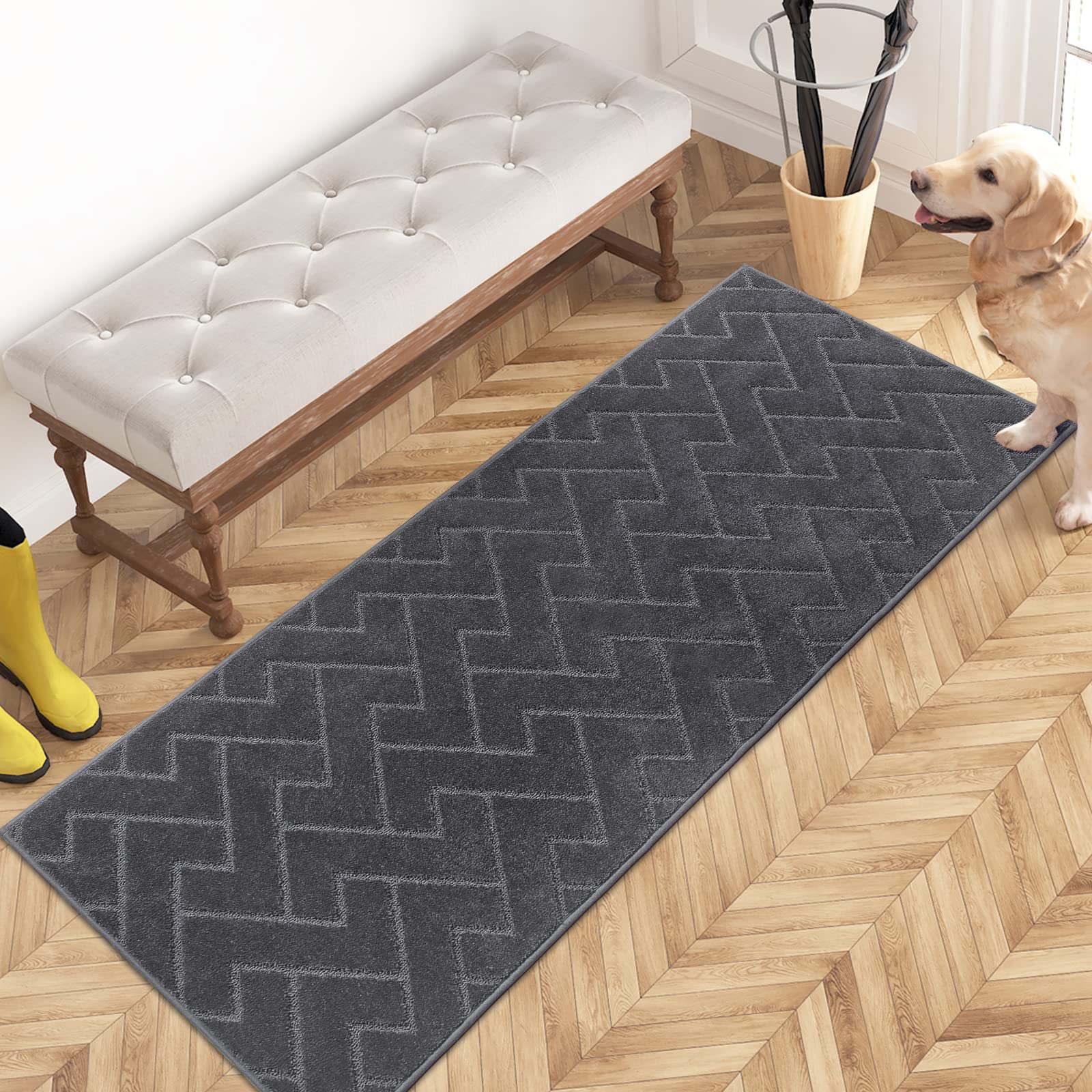 PURRUGS Dirt Trapping Door Mat 20" x 31.5", Non-Slip Machine Washable Entry Rug, Dog Doormat, Indoor Front Door Mat, Super Absorbent Entryway Rug for Muddy Shoes & Paws, Taupe