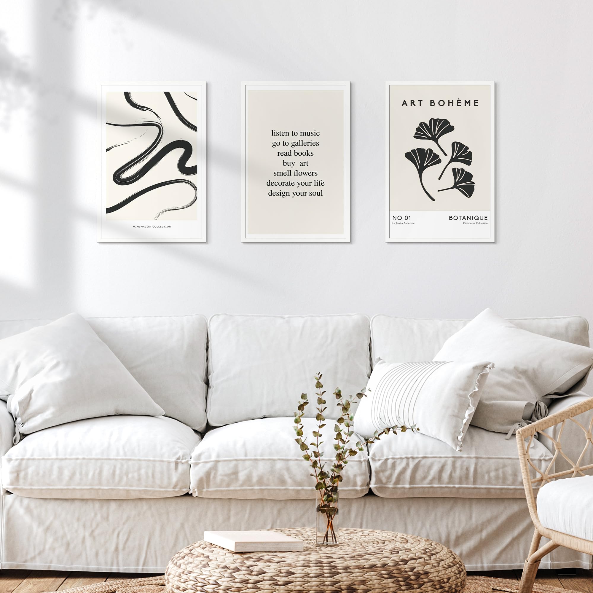 upsimples 12x16 Picture Frame Black 3 Pack, Scratch-Proof Poster Frames 12 x 16 for Photo Gallery - Slide-In Strips, Horizontal or Vertical Wall Mounting