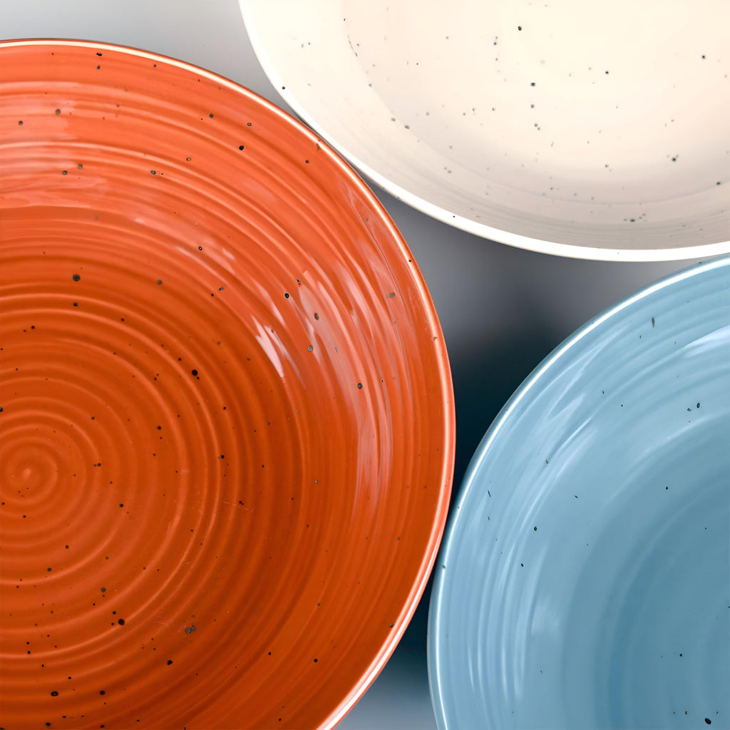 Sango Siterra Painter's Palette 16-Piece Stoneware Dinnerware Set - Service for 4, Ceramic Plates and Bowls Sets, Chip Resistant, Rustic Dishware, Microwave & Dishwasher Safe Kitchen Dishes