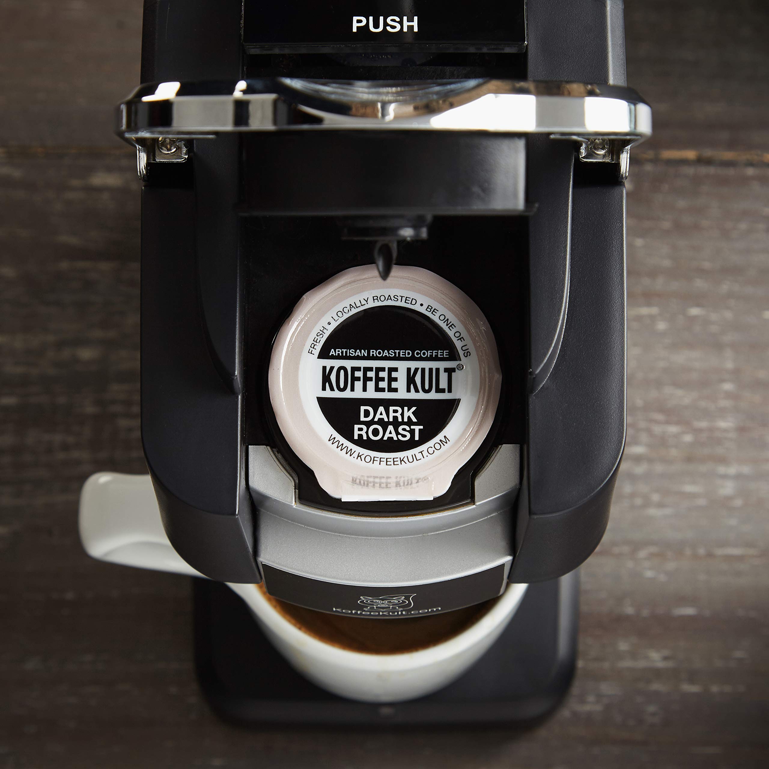 Koffee Kult Premium Dark Roast Coffee Single Serve coffee cups in pods for K-Cup 12 count