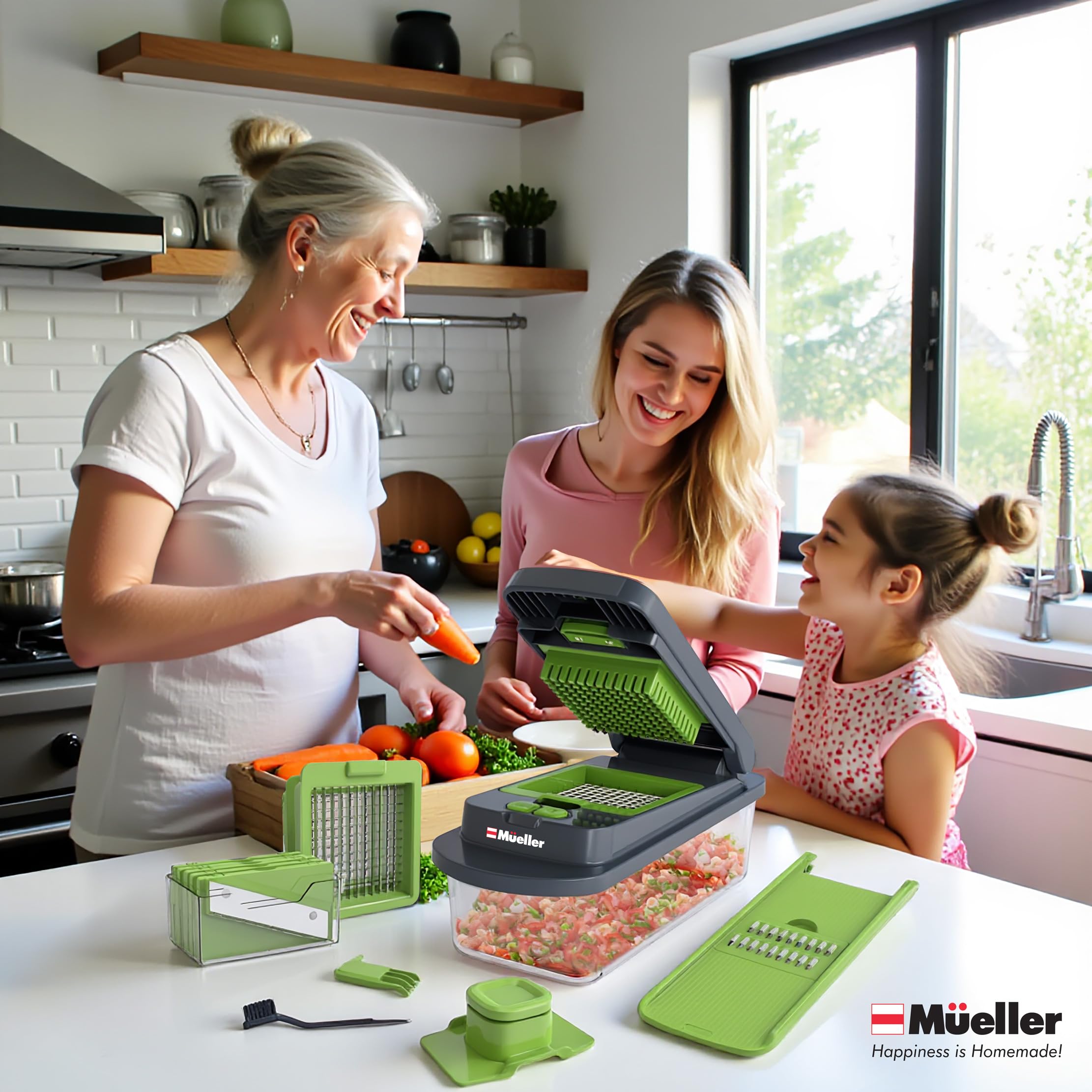 Mueller The Real Original Pro Chopper since 2013 Vegetable Chopper Mandoline Slicer, 8 Blade Food Veggie Chopper Onion Vegetable Cutter with Container, Kitchen Gadgets & Essentials, (10 in 1)