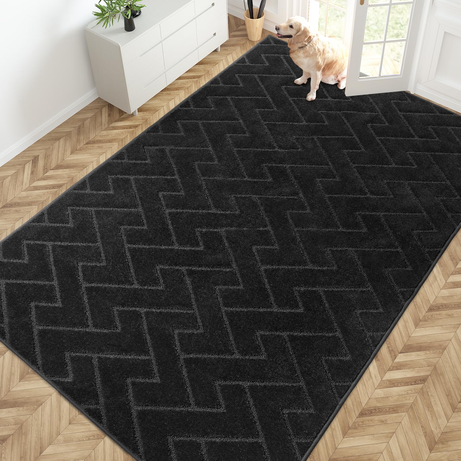 PURRUGS Dirt Trapping Door Mat 20" x 31.5", Non-Slip Machine Washable Entry Rug, Dog Doormat, Indoor Front Door Mat, Super Absorbent Entryway Rug for Muddy Shoes & Paws, Taupe