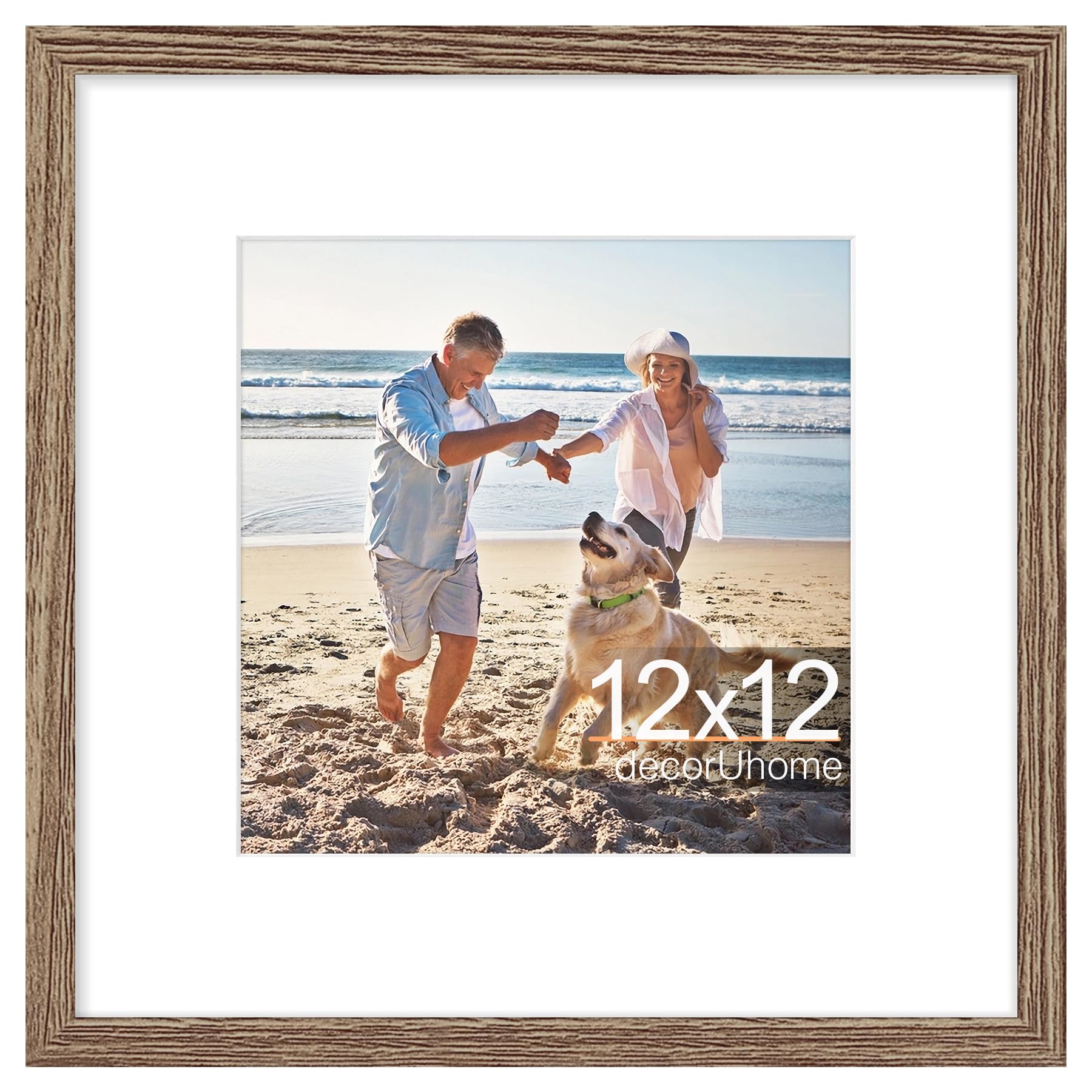 decorUhome 8x10 Picture Frame, Display Pictures 5x7 with Mat or 8x10 without Mat, Wall & Tabletop Display Photo Frame, Black, 1 Pack