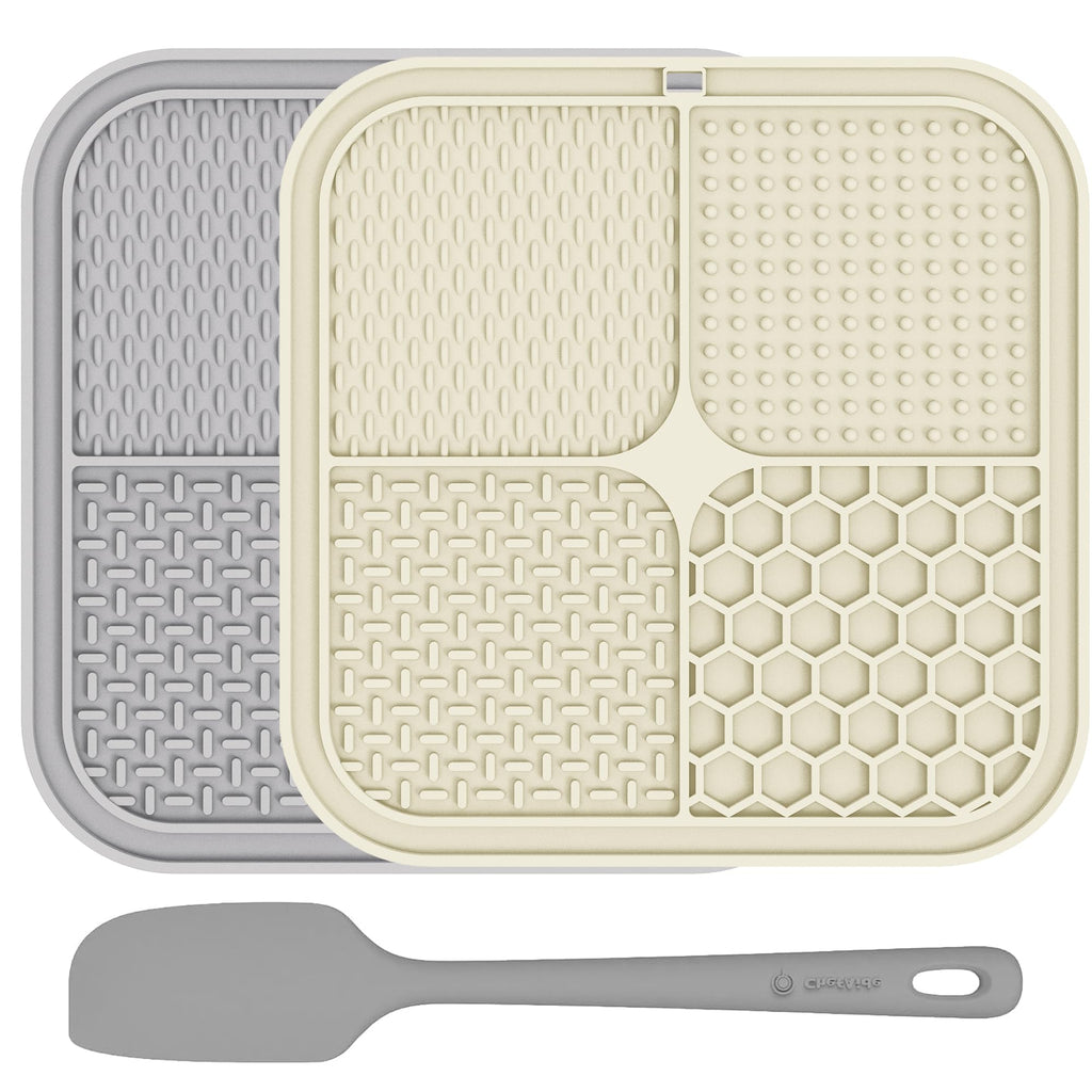 2 Pack Lick Mat for Dogs,Cats,Upgraded 8.5×8.5 inches Licking Mats with Suction Cups,Slow Feeder Licking Pad for Anxiety Relief and Boredom Reducer,Suitable for Dog Training Set 2
