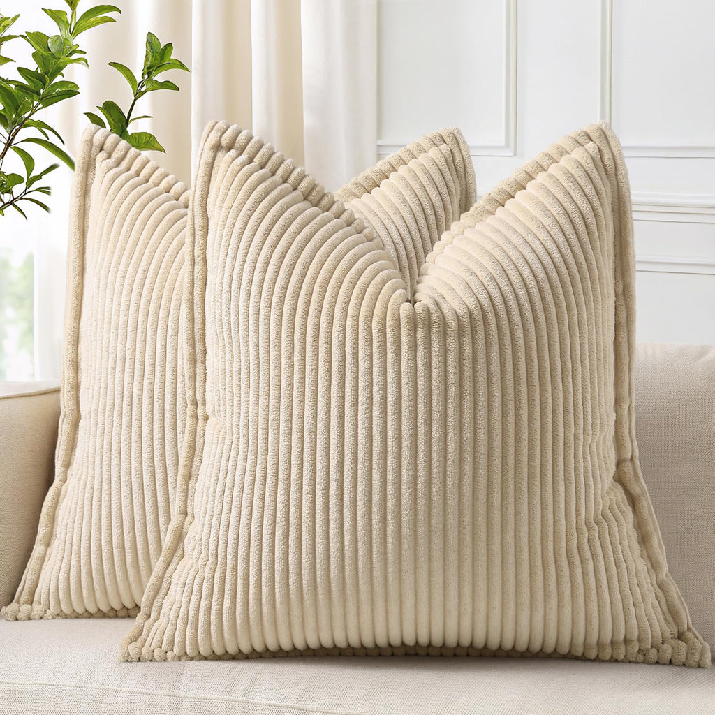 Cream White Throw Pillow Covers