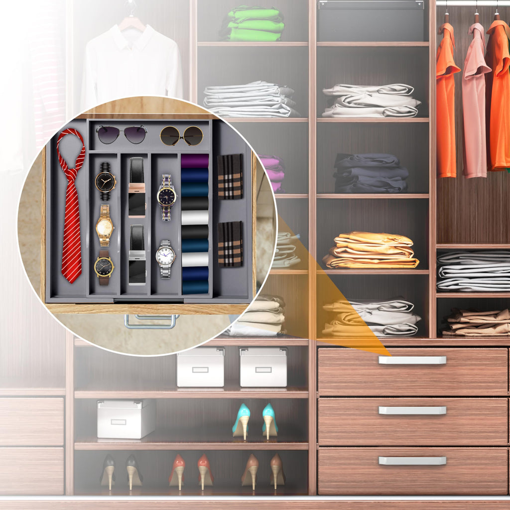 Bellsal Silverware Organizer Kitchen Drawer Organizer Expandable Bamboo Utensil Holder Cutlery Tray for Kitchen Utensil and Flatware Bedroom Office