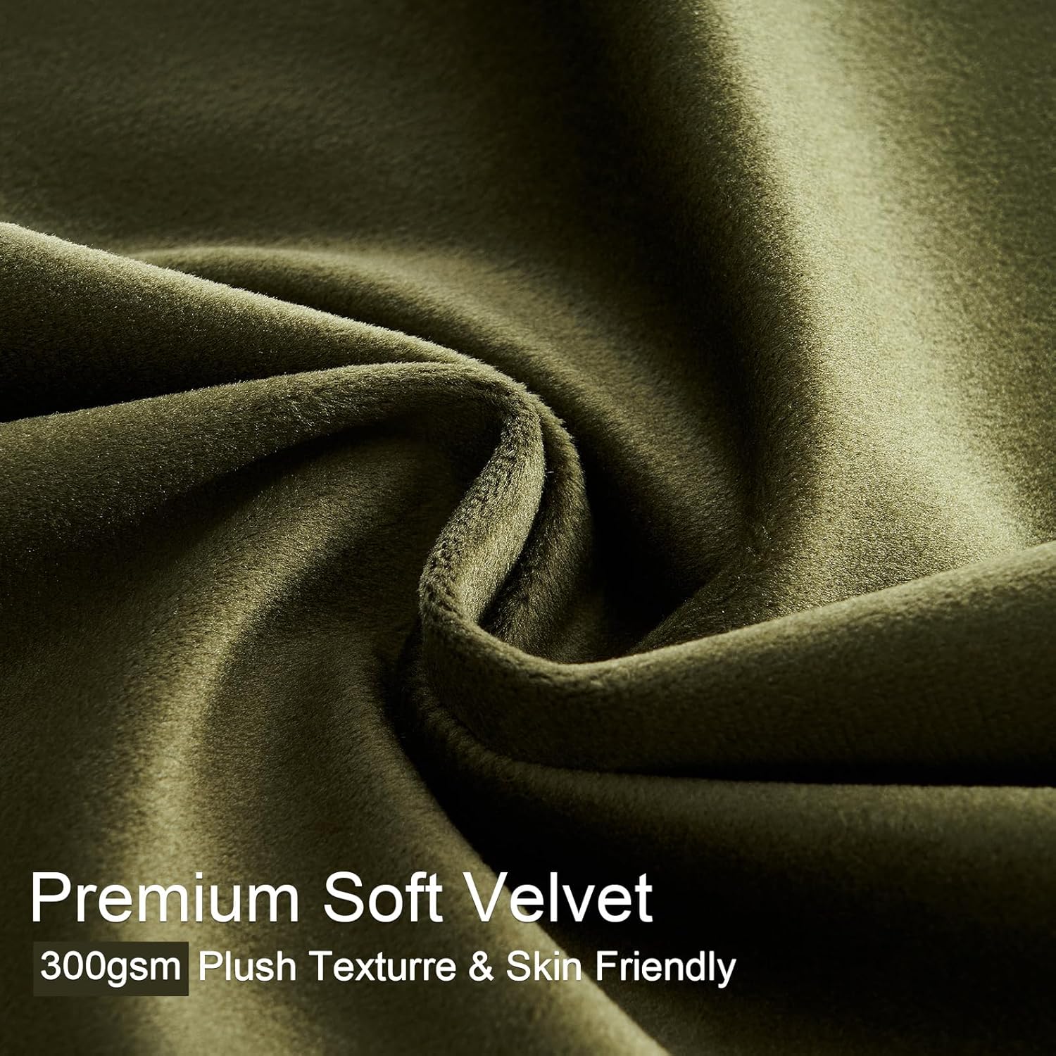 Topfinel Olive Green Velvet Blackout Curtains 84 Inches Long,Soundproof Room Darkening Dark Green Thermal Insulated Boho Elegant Moody Grommet Curtains for Living Room Bedroom 2 Panels