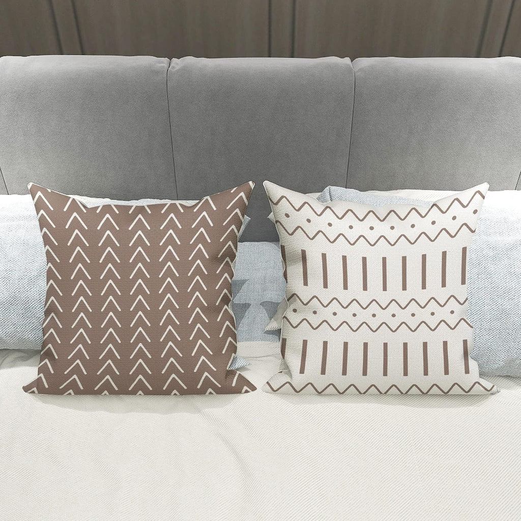 YCOLL Pillow Covers 18x18 Set of 4, Modern Sofa Throw Pillow Cover, Decorative Outdoor Linen Fabric Pillow Case for Couch Bed Car，Light Blue