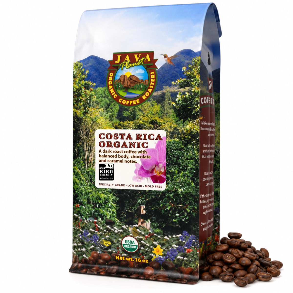 Java Planet Low Acid Organic Espresso Whole Bean Coffee 16oz