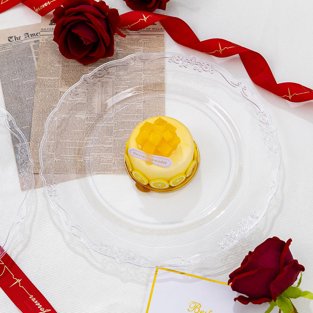 DaYammi 60PCS White Plastic Plates, Heavy Duty White Disposable Plates Premium 10inch Dinner Plates Hard Plastic Plates Disposable for Party Wedding Bridal Shower