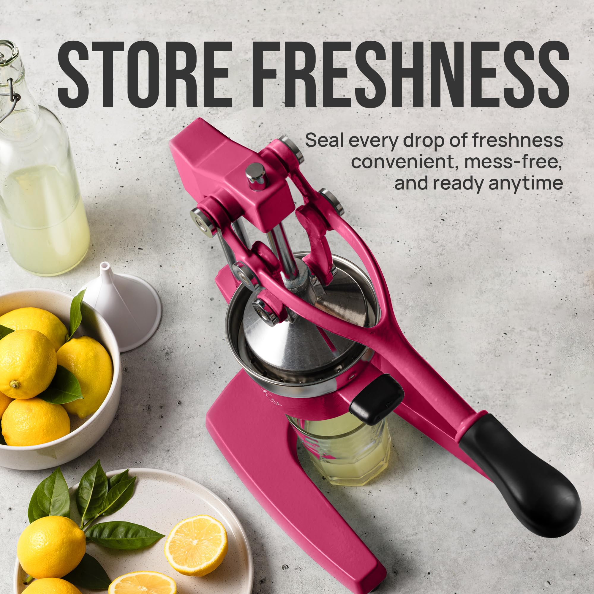 Zulay Kitchen Cast Iron Juicer - Easy-to-Clean Heavy-Duty Manual Juicer, Professional Citrus Juicer - Stainless Steel Lemon Squeezer - Manual Citrus Press & Orange Squeezer - Orange Juicer (Black)