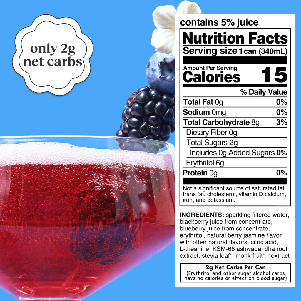 Moment Botanical Soda (Shark Tank) - Calm, Clarity & Relaxation with L-Theanine & Ashwagandha - Non Alcoholic Drinks for Adults - Sparkling Adaptogen Drink - 0 Sugar 0 Caffeine - 12 Pack 11.5 fl oz