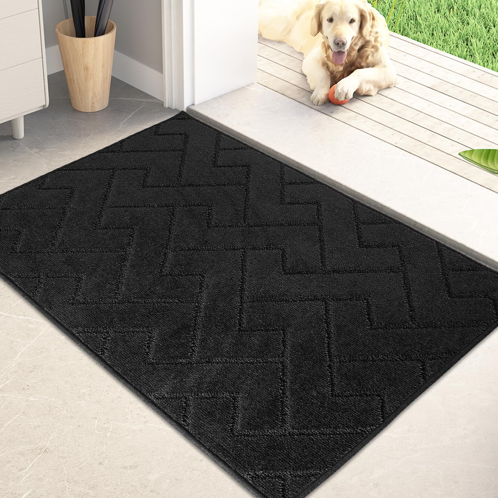PURRUGS Dirt Trapping Door Mat 20" x 31.5", Non-Slip Machine Washable Entry Rug, Dog Doormat, Indoor Front Door Mat, Super Absorbent Entryway Rug for Muddy Shoes & Paws, Taupe