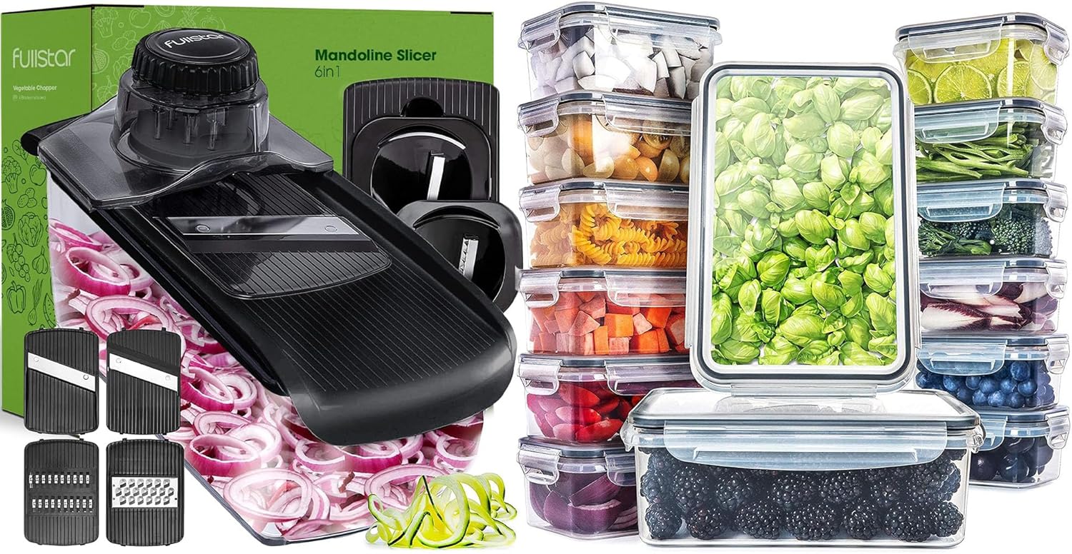 fullstar Mandoline, with Pack of 28 Food Container