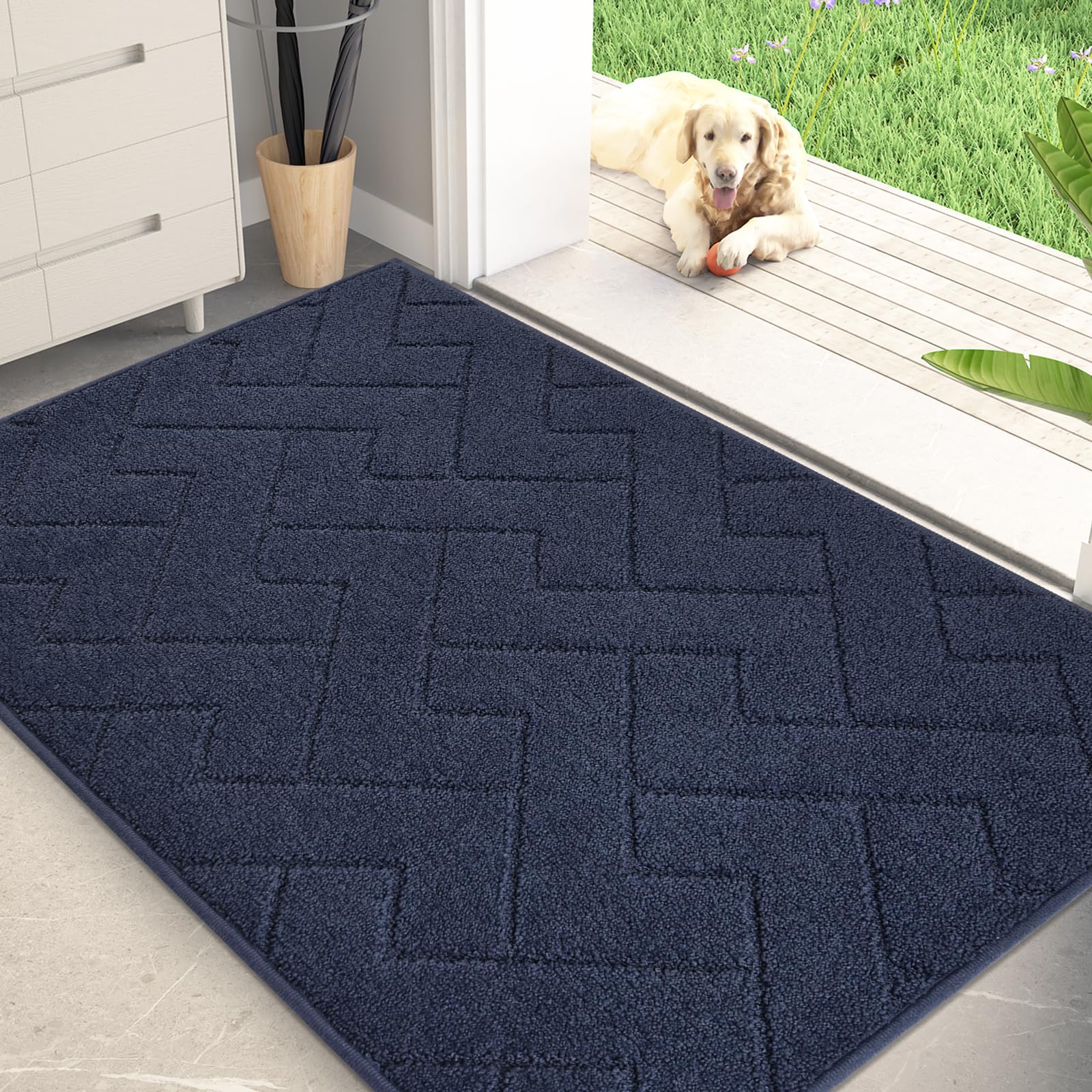 PURRUGS Dirt Trapping Door Mat 20" x 31.5", Non-Slip Machine Washable Entry Rug, Dog Doormat, Indoor Front Door Mat, Super Absorbent Entryway Rug for Muddy Shoes & Paws, Taupe