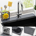 Cisily Tapete de diatomita para grifo de cocina con soporte para escobillas, absorbente para encimera de secado de piedra, área de protección contra salpicaduras de agua, detrás del fregadero de la cocina, organizador de accesorios de decoración