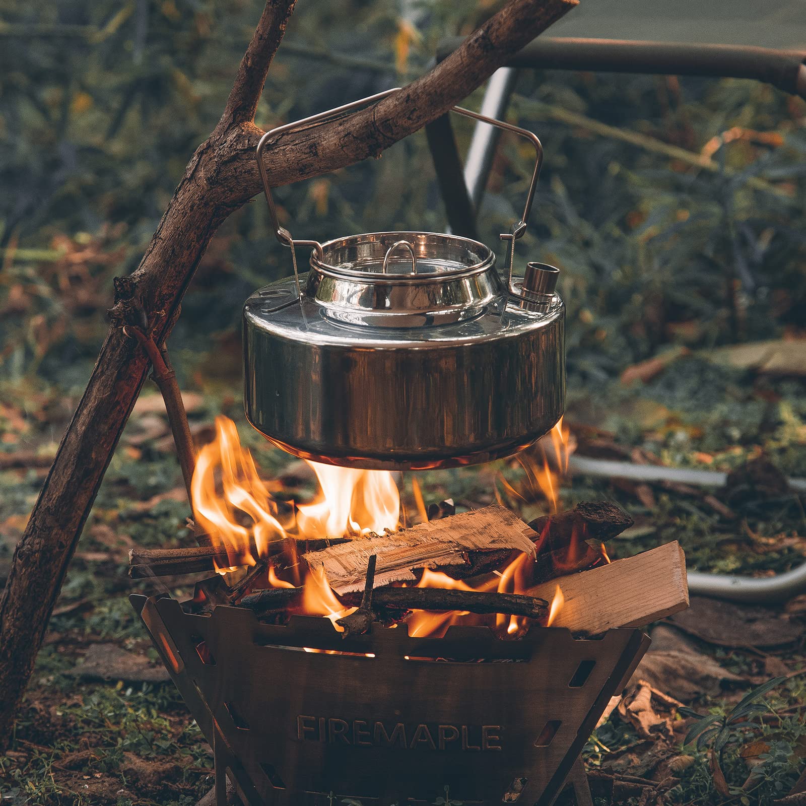 Fire-Maple Antarcti Portable 1.2 Liter Lightweight Stainless Steel Camping Kettle | Durable and Portable Camp Tea Pot | Ideal for Bushcraft and Outdoor Campfire Use