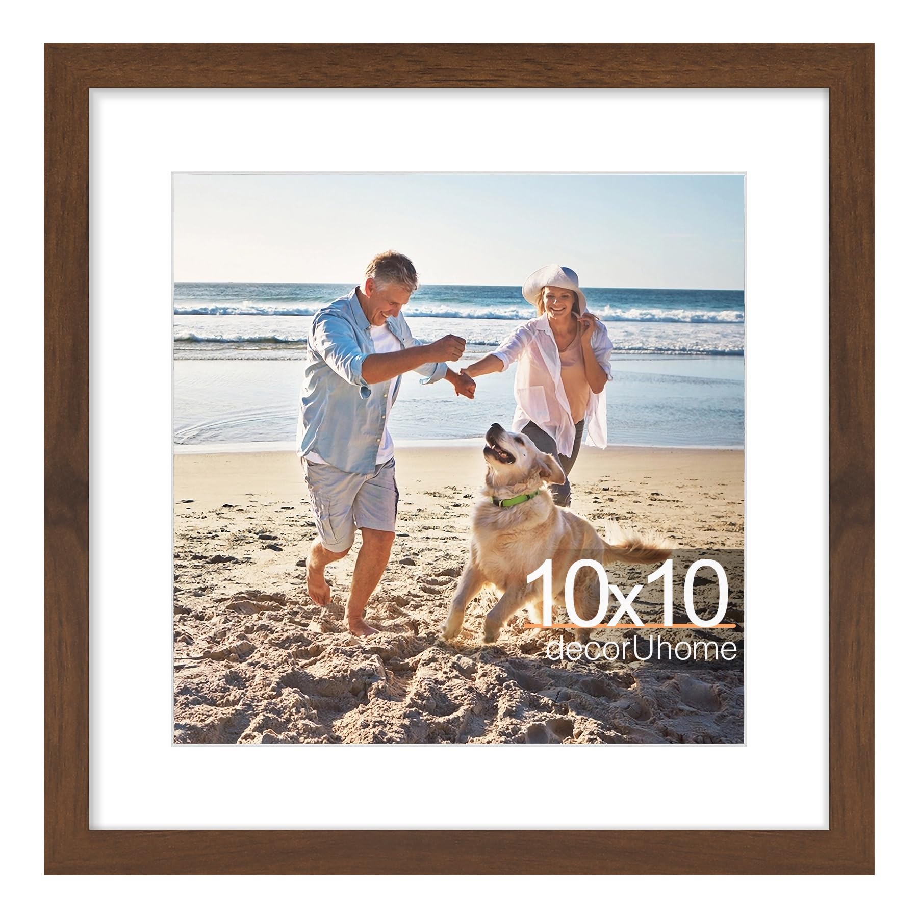 decorUhome 8x10 Picture Frame, Display Pictures 5x7 with Mat or 8x10 without Mat, Wall & Tabletop Display Photo Frame, Black, 1 Pack