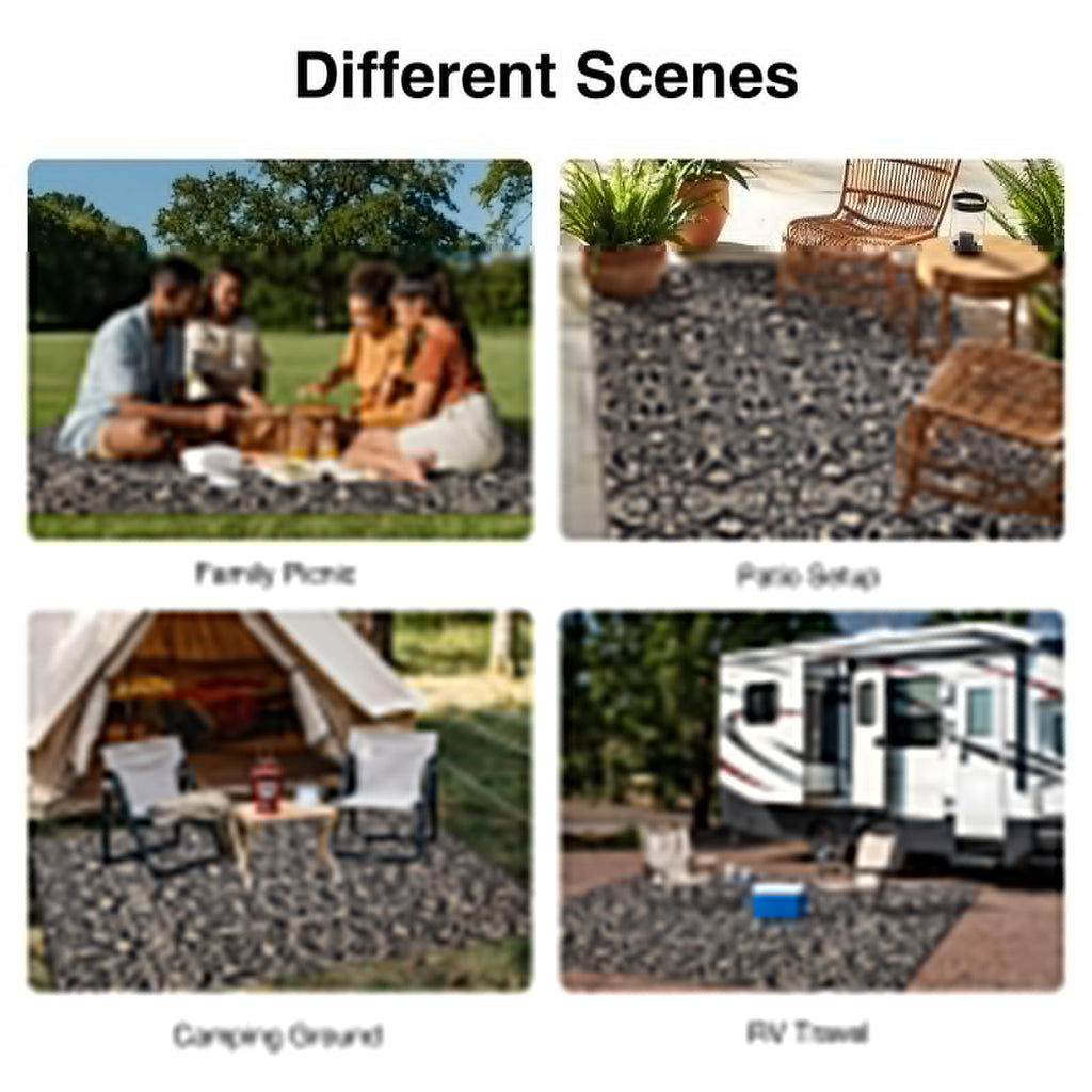 OLANLY Outdoor Rug 5x8 ft Waterproof, Reversible Outdoor Plastic Straw Rug, RV Mat, Indoor Outdoor Carpet Clearance for Patio, Camping, Balcony, Deck, Backyard, Grey & White