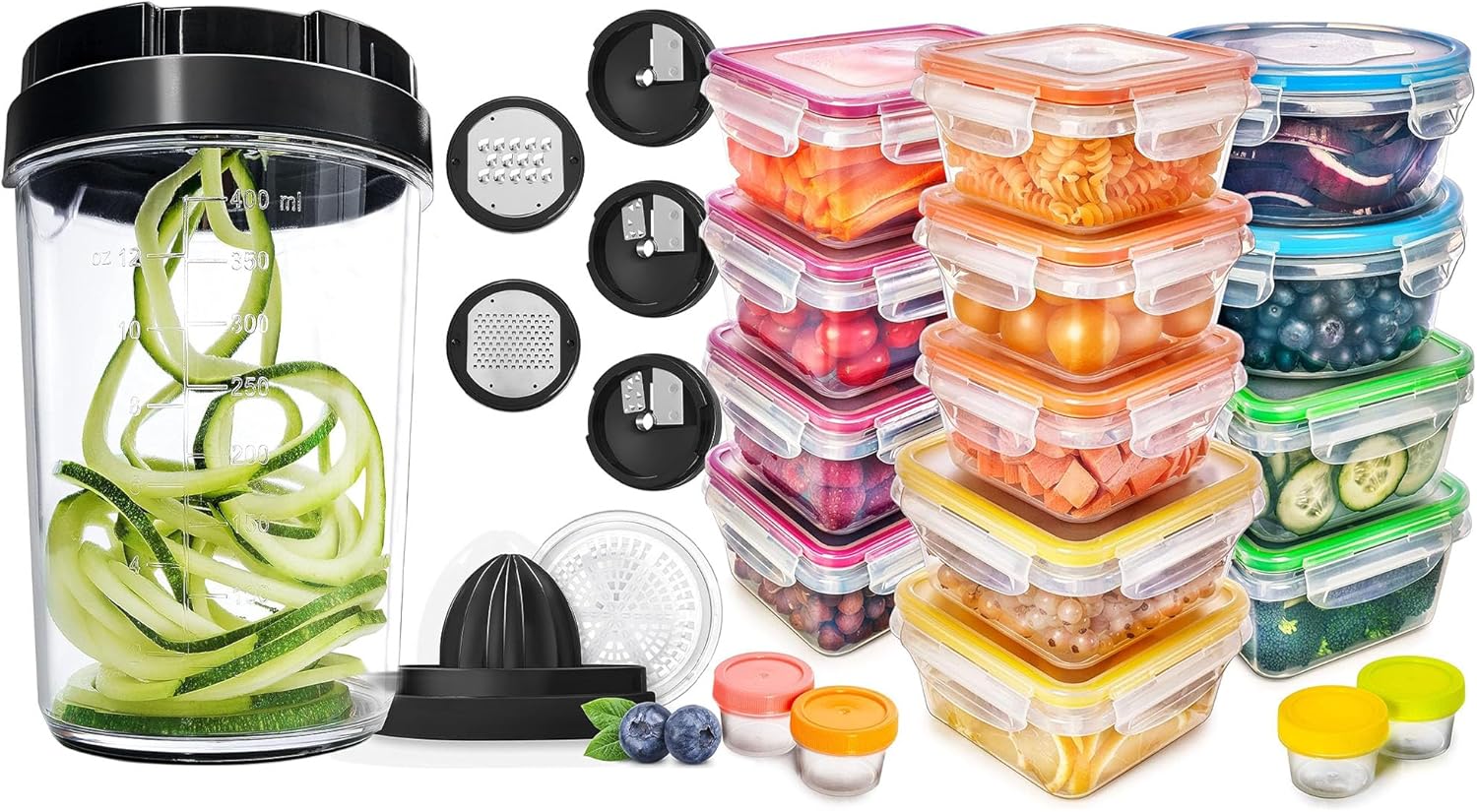 fullstar Spiralizer 6 in 1 + 34 Pack Food Container