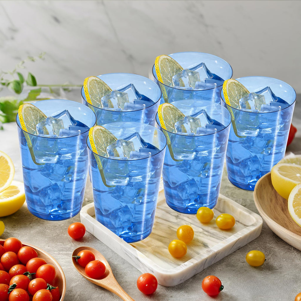 DaYammi 200 Pack Gold Plastic Cups 10 Oz Clear Cup Gold Rimmed Disposable Wine Glasses Fancy Disposable Party Cups Tumblers Drinking Cup Plastic Cocktail Glasses gold disposable cups for Party Wedding