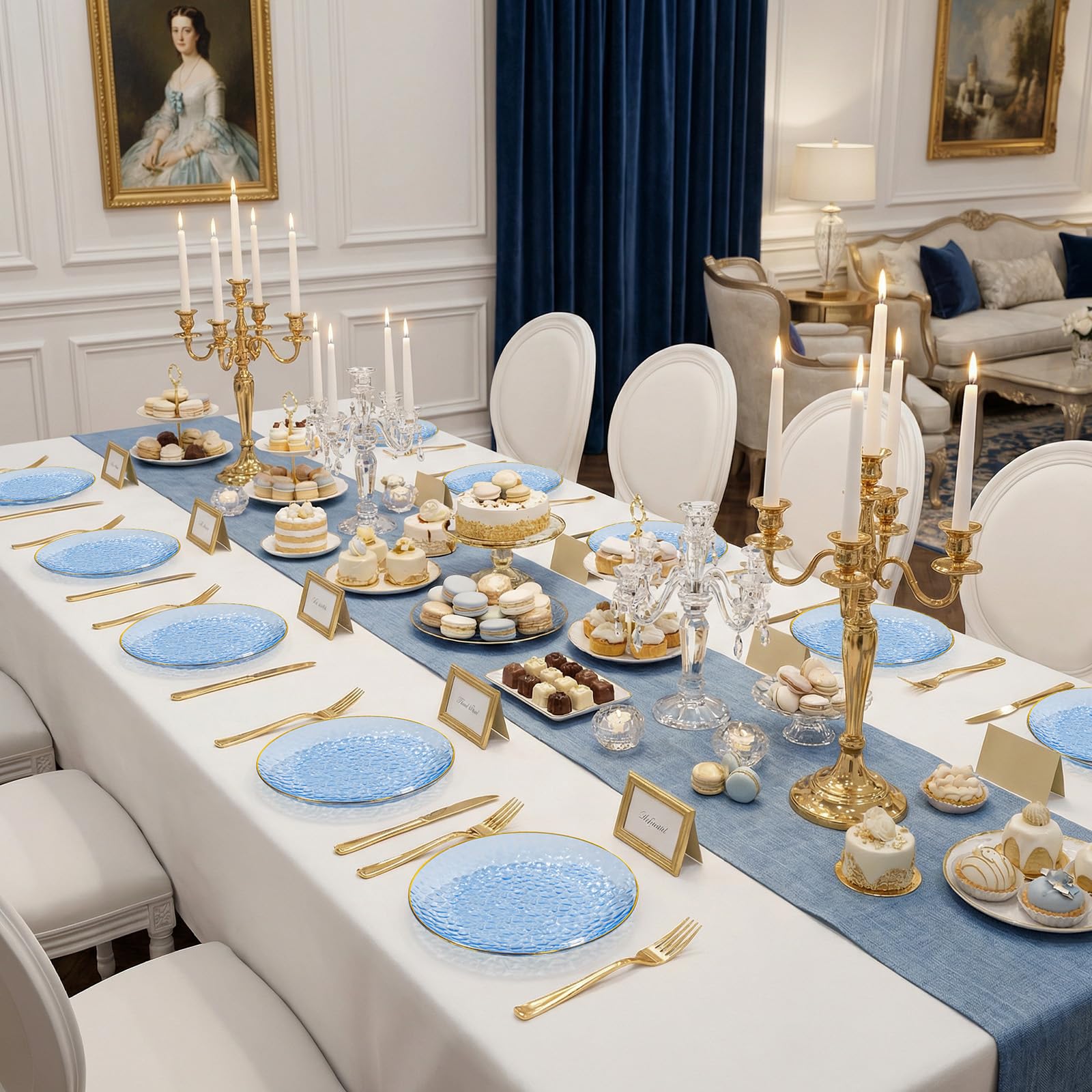 DaYammi 240Pcs Gold Plastic Plates Including 120Pcs Dessert Plates and 120Pcs Cake Forks,Hammered Party Plate,Clear Gold Appetizer plates Heavy duty Disposable Plastic Plate for Party Wedding Birthday