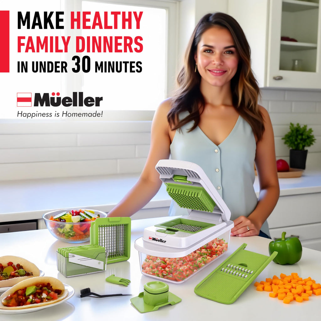Mueller The Real Original Pro Chopper since 2013 Vegetable Chopper Mandoline Slicer, 8 Blade Food Veggie Chopper Onion Vegetable Cutter with Container, Kitchen Gadgets & Essentials, (10 in 1)