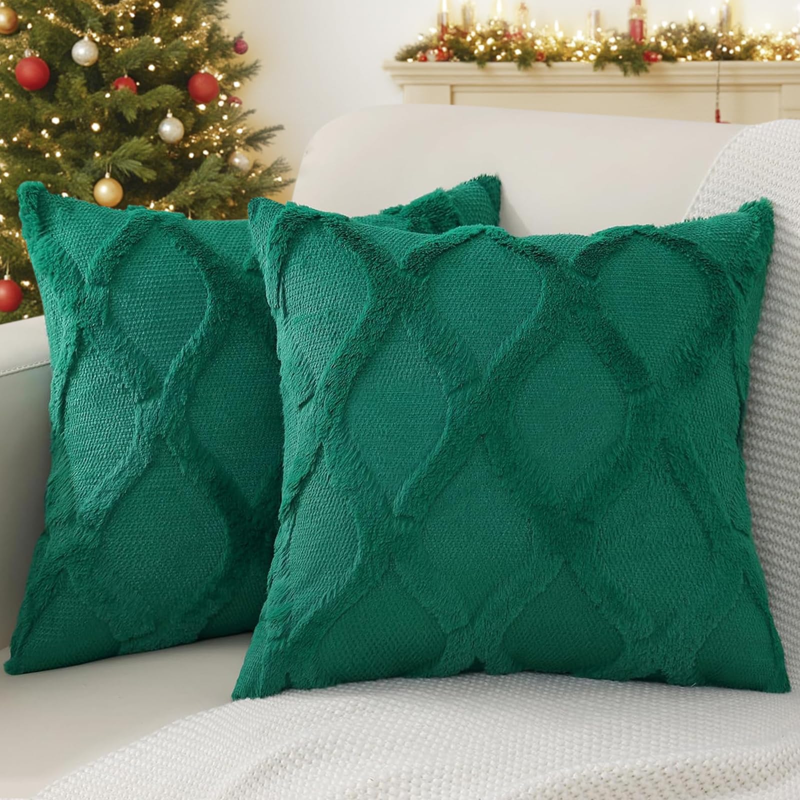Faux Fur Throw Pillow Covers