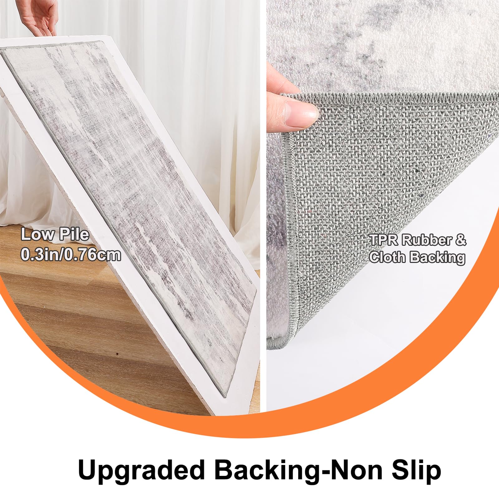 CRISTGEE Door Mat, Front Indoor Door Mat Faux Wool Non-Slip Entryway Rug Absorbent Abstract Throw Rug for Indoor Entrance Hallway Laundry Room, High Traffic Areas, 20X32 Inches, Gray Washable