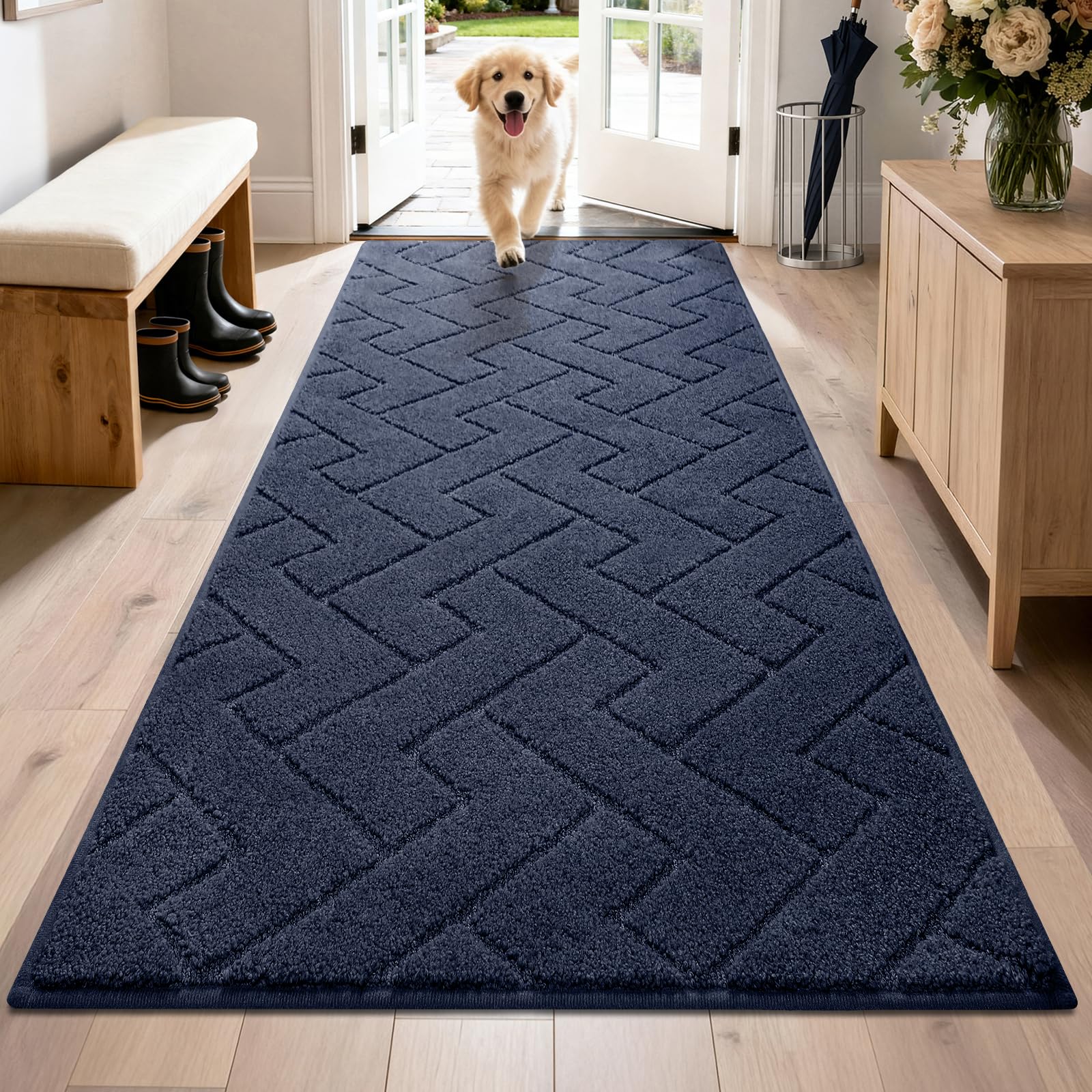 PURRUGS Dirt Trapping Door Mat 20" x 31.5", Non-Slip Machine Washable Entry Rug, Dog Doormat, Indoor Front Door Mat, Super Absorbent Entryway Rug for Muddy Shoes & Paws, Taupe