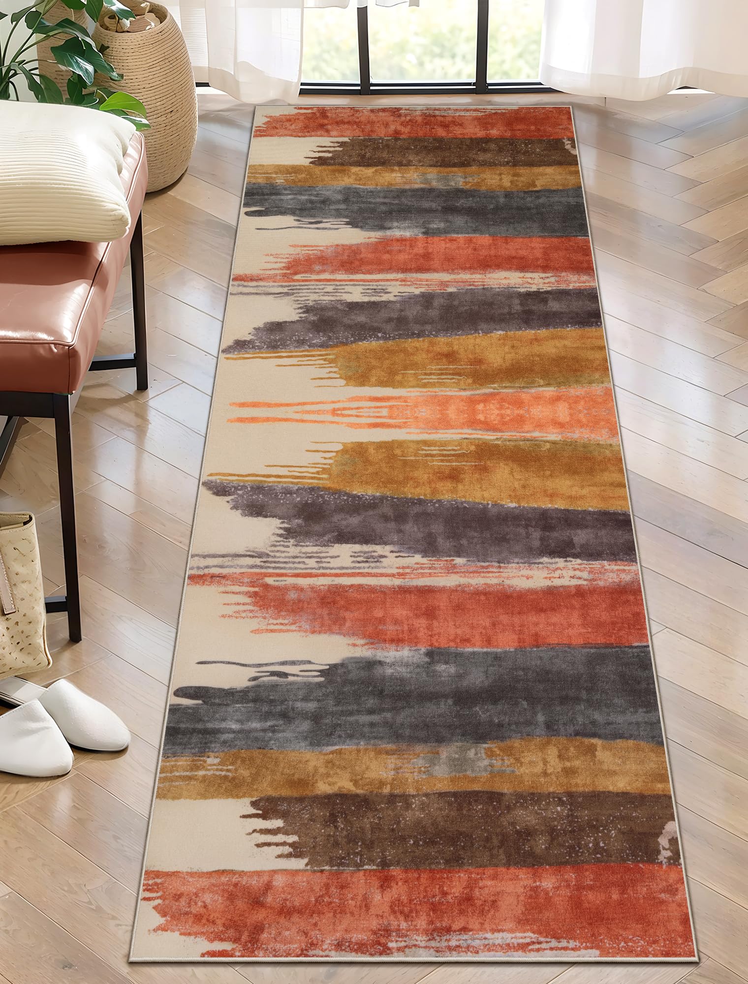 Ciicool Modern Abstract Area Rug 2x3 Washable Small Entryway Rug, Non-Slip Low Pile Throw Rug, Foldable Kitchen Bathroom Rugs, Blue Grey Floor Carpet for Entrance Living Room Bedroom Indoor Doormat