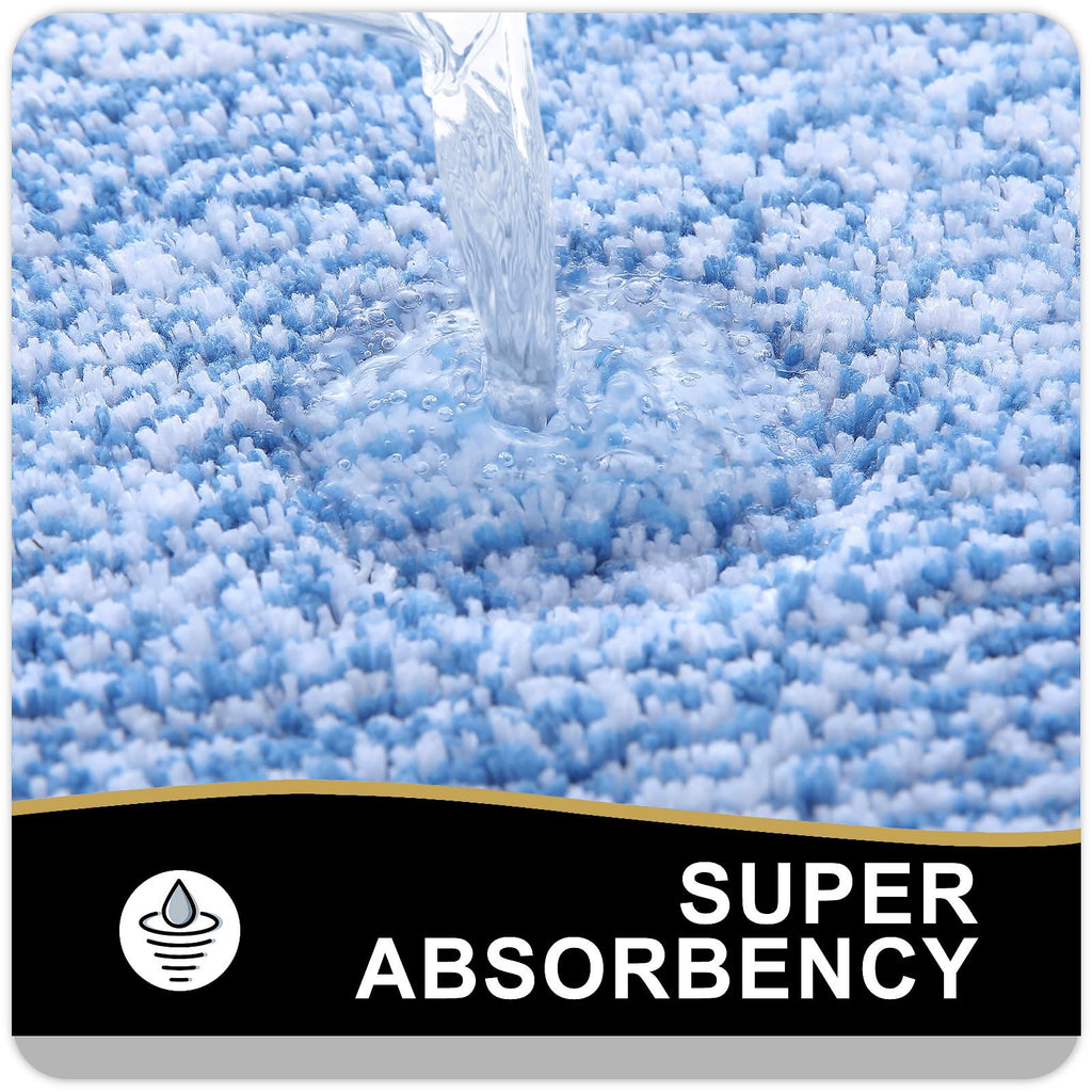 OLANLY Bathroom Rugs Sets 3 Piece, Soft Absorbent Microfiber Bath Mats and U-Shaped Contour Toilet Rug, Home Decor Accessories, Non-Slip, Bath Mat Set for Bathroom (30"x20"+24"x16"+24"x20", Grey)