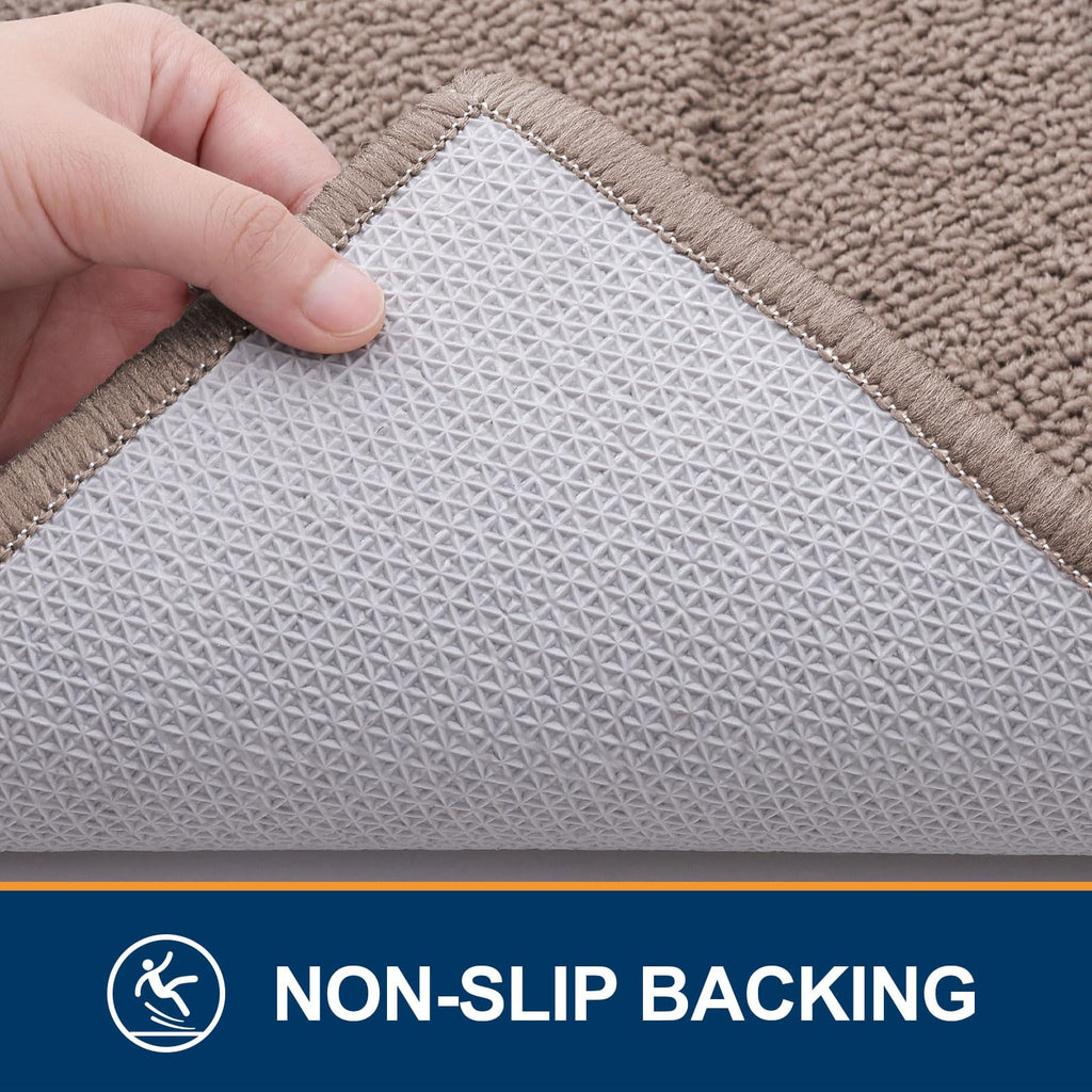OLANLY Indoor Door Mat, 32x20, Dirt Resistant and Absorbent, Sturdy Non-Slip Rubber Backing, Easy to Clean, Washable Low-Profile Doormat for Entryway, Grey
