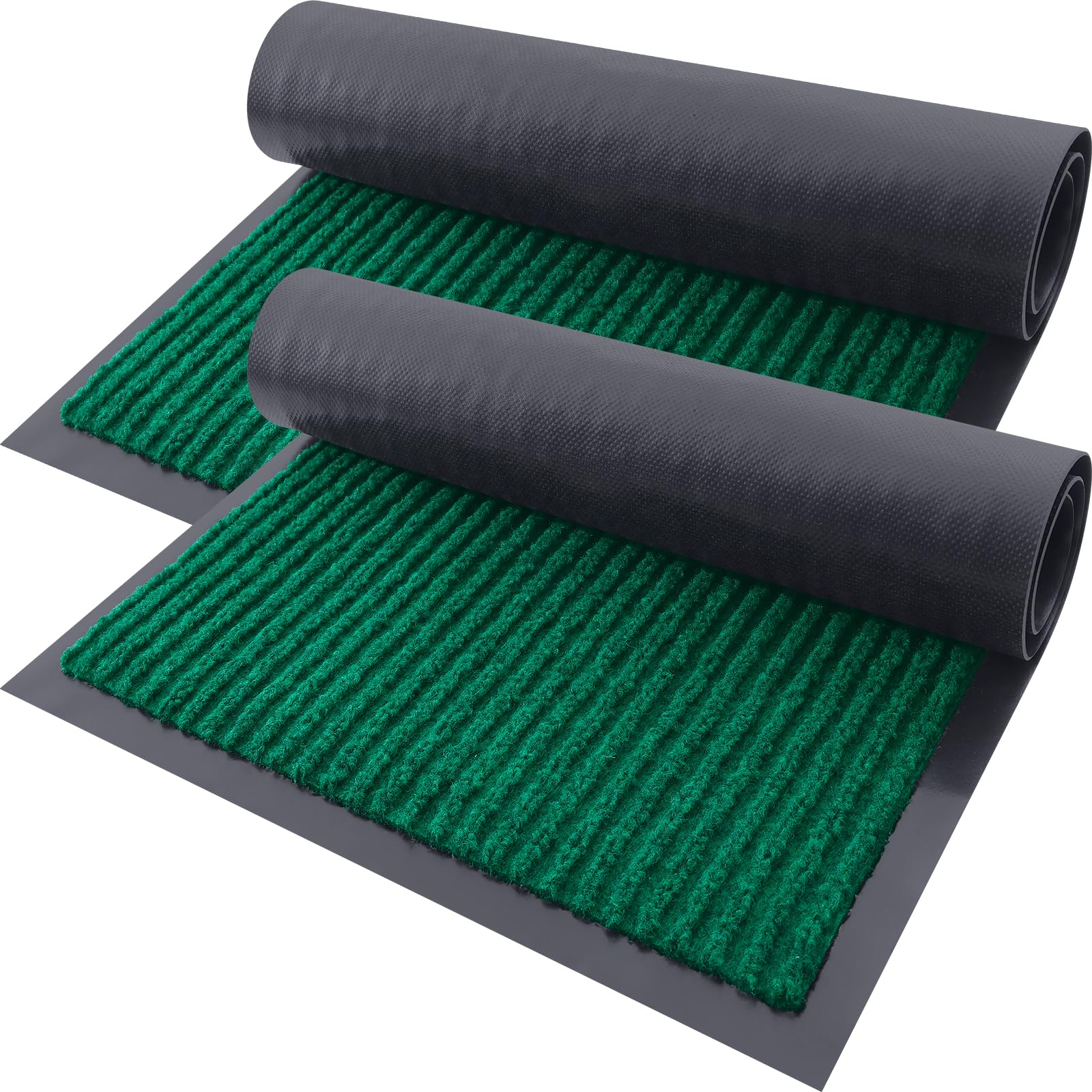 OLANLY Front Door Mat Indoor Outdoor Entrance, 2-Pack 29.5 x 17 Inch, Waterproof Heavy Duty Doormat, Fade Resistant, Low Profile, Easy Clean Patio Porch Welcome Floor Mats for Entry, Grey