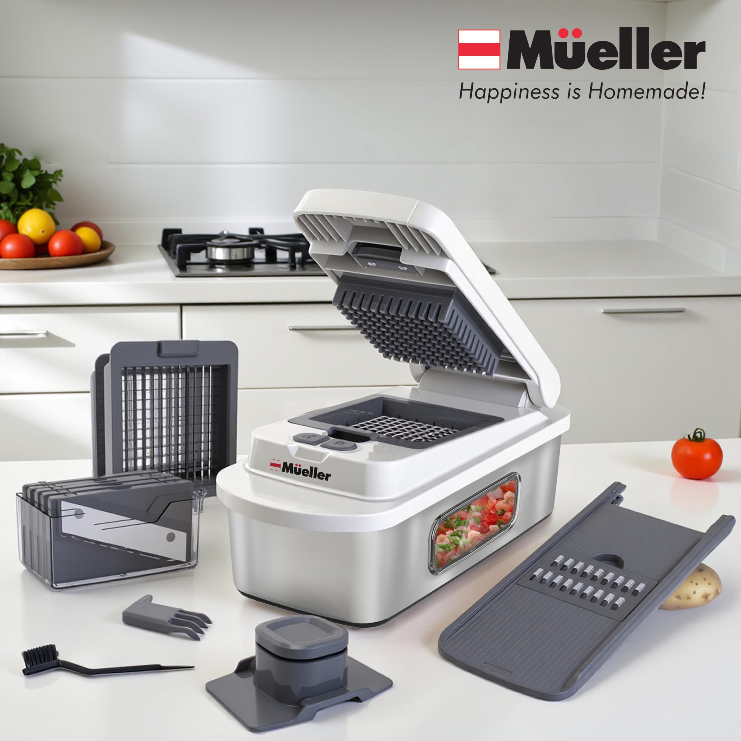 Mueller The Real Original Pro Chopper since 2013 Vegetable Chopper Mandoline Slicer, 8 Blade Food Veggie Chopper Onion Vegetable Cutter with Container, Kitchen Gadgets & Essentials, (10 in 1)