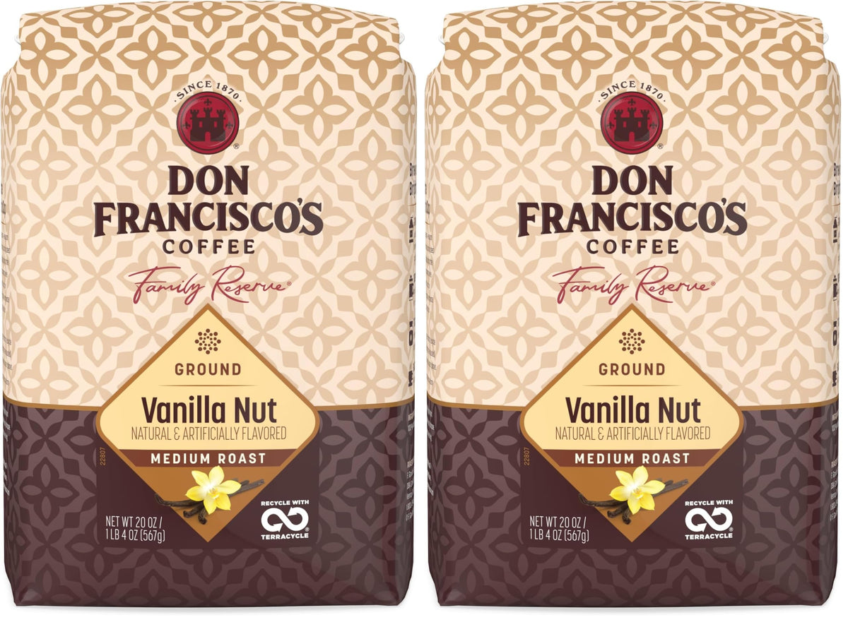Don Francisco's Vanilla Nut Ground Coffee, Medium Roast, 20 OZ Bag