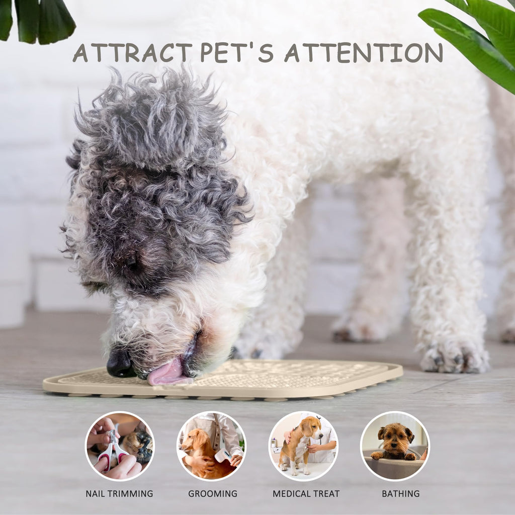 2 Pack Lick Mat for Dogs,Cats,Upgraded 8.5×8.5 inches Licking Mats with Suction Cups,Slow Feeder Licking Pad for Anxiety Relief and Boredom Reducer,Suitable for Dog Training Set 2