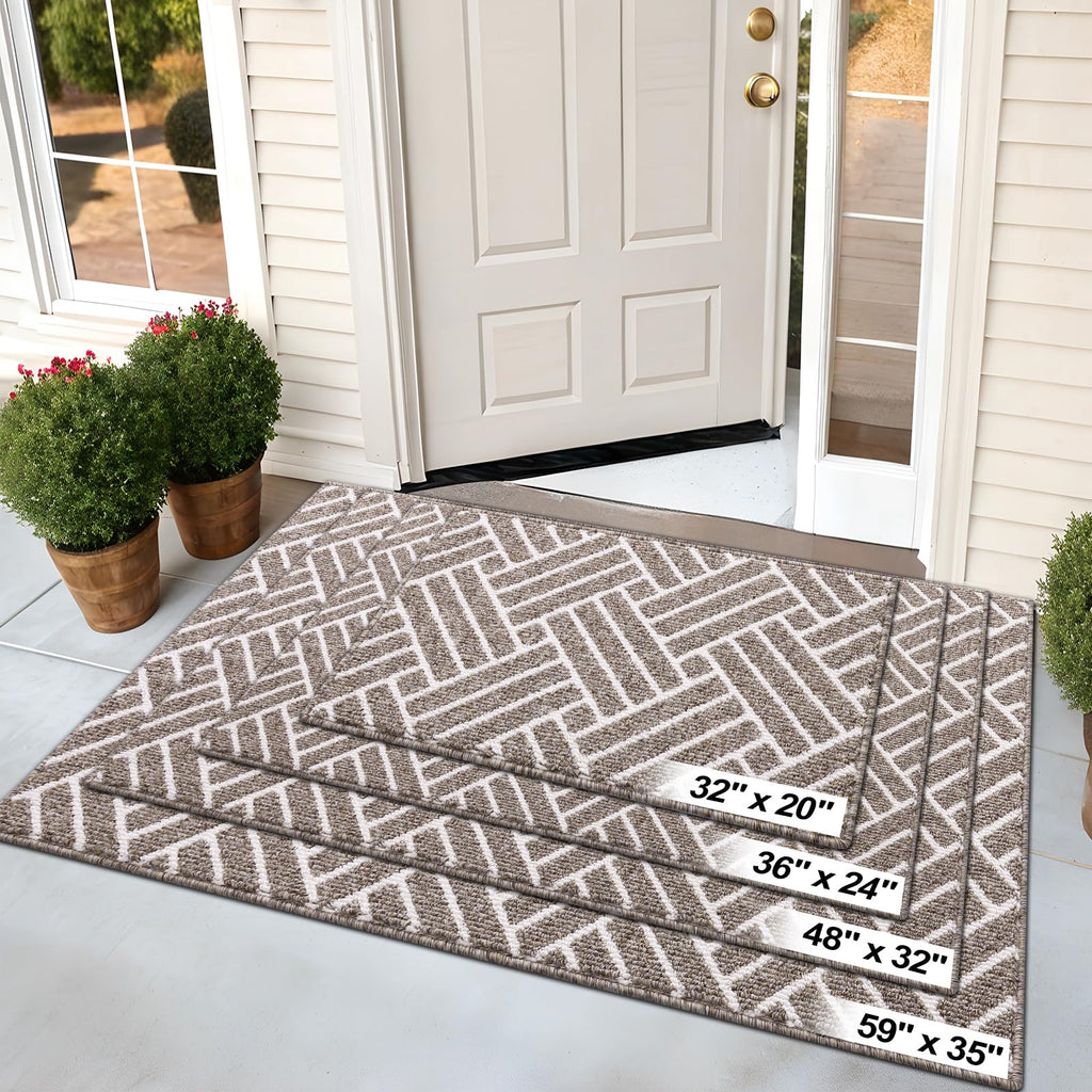 OLANLY Indoor Door Mat, 32x20 Inch, Dirt Resistant and Absorbent, Non-Slip Rubber Backing Floor Mats, Easy Clean Low-Profile Doormat for Entryway, Front Door, and Inside Entrance, Grey