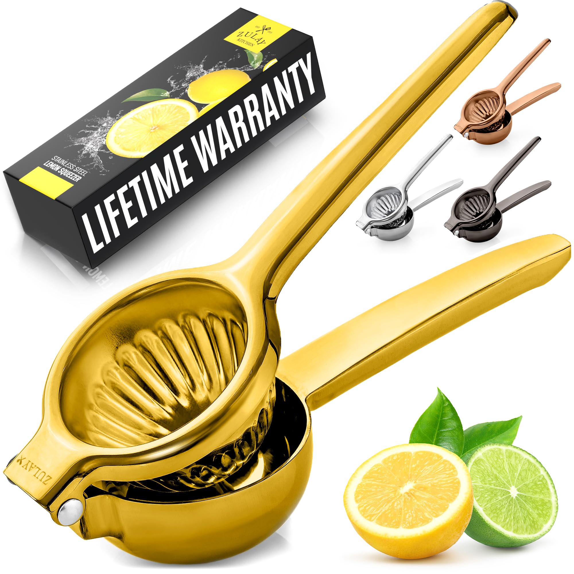Lemon Squeezer Stainless Steel with Premium Quality Heavy Duty Solid Metal Squeezer Bowl - Large Manual Citrus Press Juicer and Lime Squeezer Stainless Steel - by Zulay Kitchen