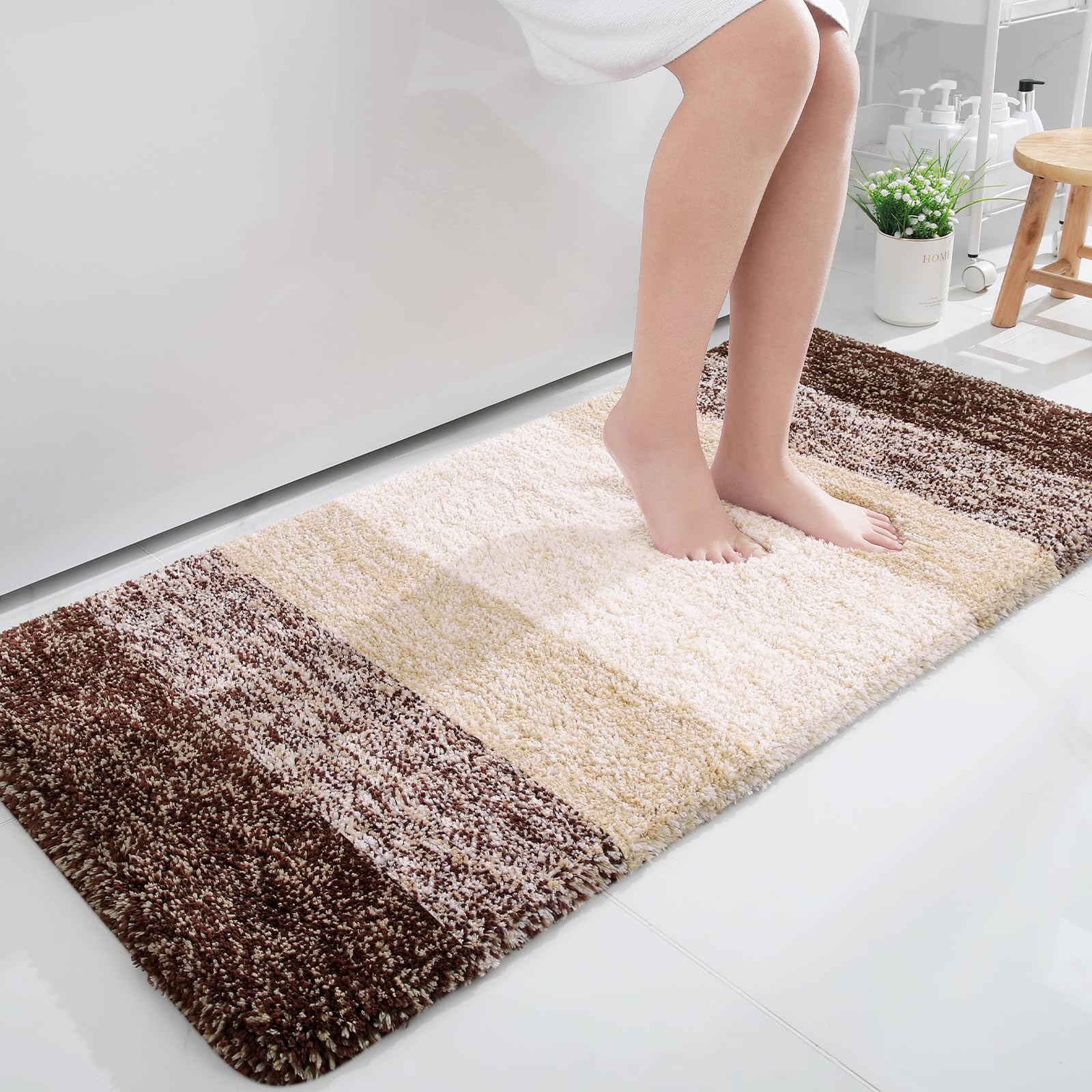 OLANLY Bathroom Rugs Mat 30x20, Extra Soft Absorbent Microfiber Bath Rugs, Rubber Backing, Quick Dry, Machine Washable Bath Mats for Bathroom Floor, Tub and Shower, Home Decor Accessories, Grey
