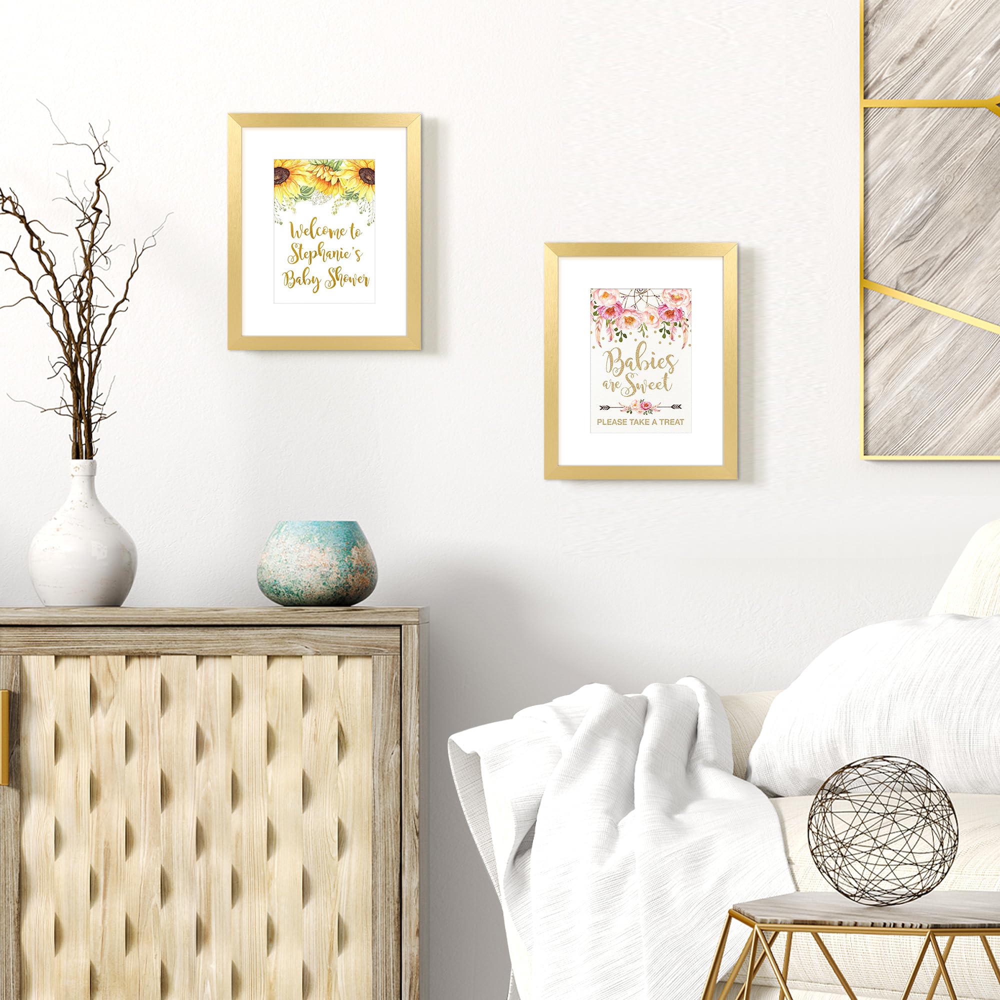upsimples 5x7 Picture Frame Set of 10, Display Pictures 4x6 with Mat or 5x7 Without, Multi Photo Frames Collage for Wall or Tabletop Display, Black